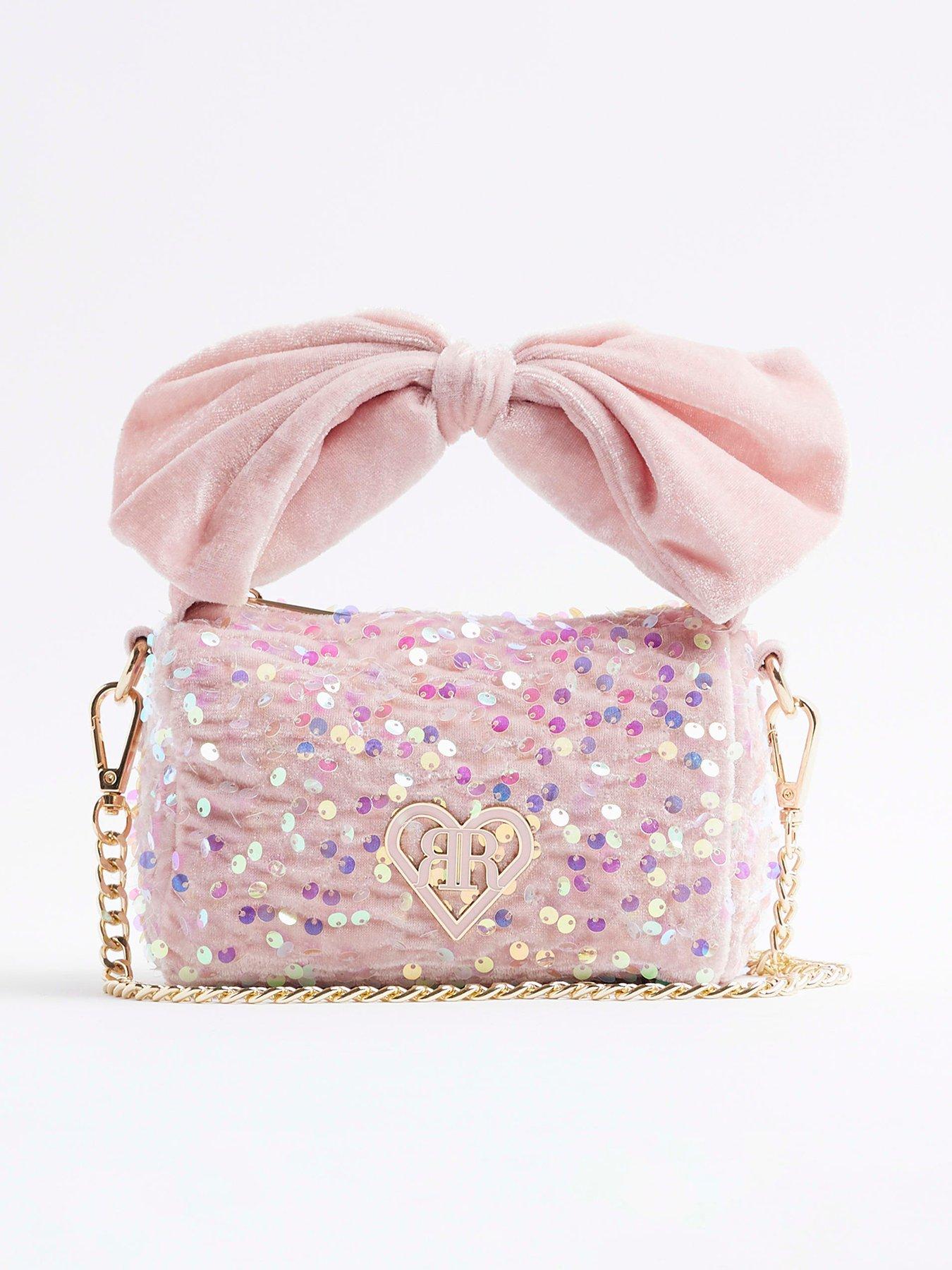 river-island-older-girl-sequin-bow-top-handle-bag-pink