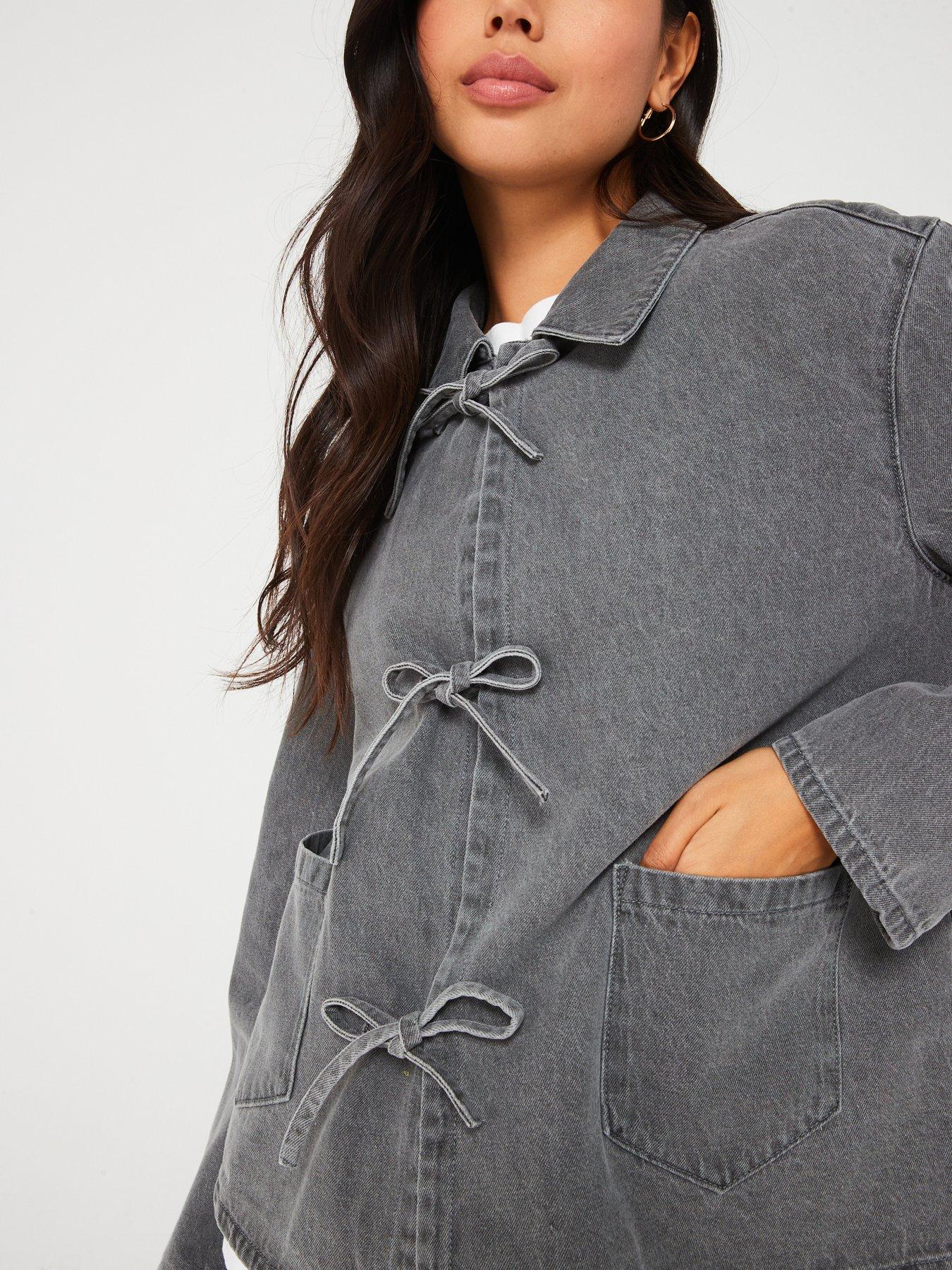 only-thille-long-sleeve-tie-denim-jacket-greyoutfit