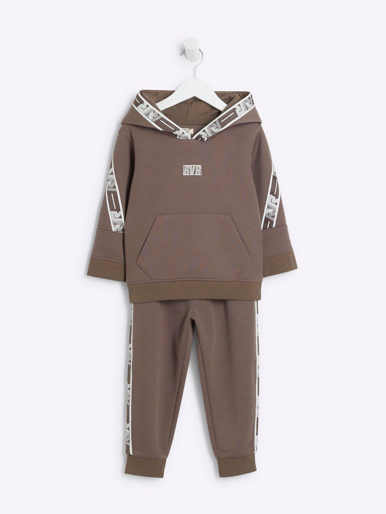 river-island-mini-mini-boy-sporty-taped-hoody-jog-set-brownstillFront