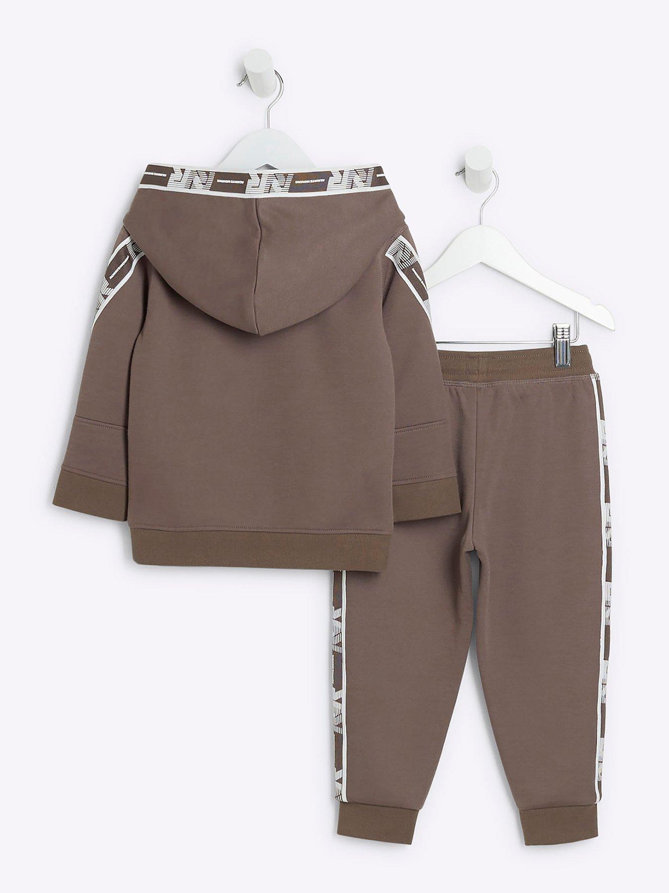 river-island-mini-mini-boy-sporty-taped-hoody-jog-set-brownback