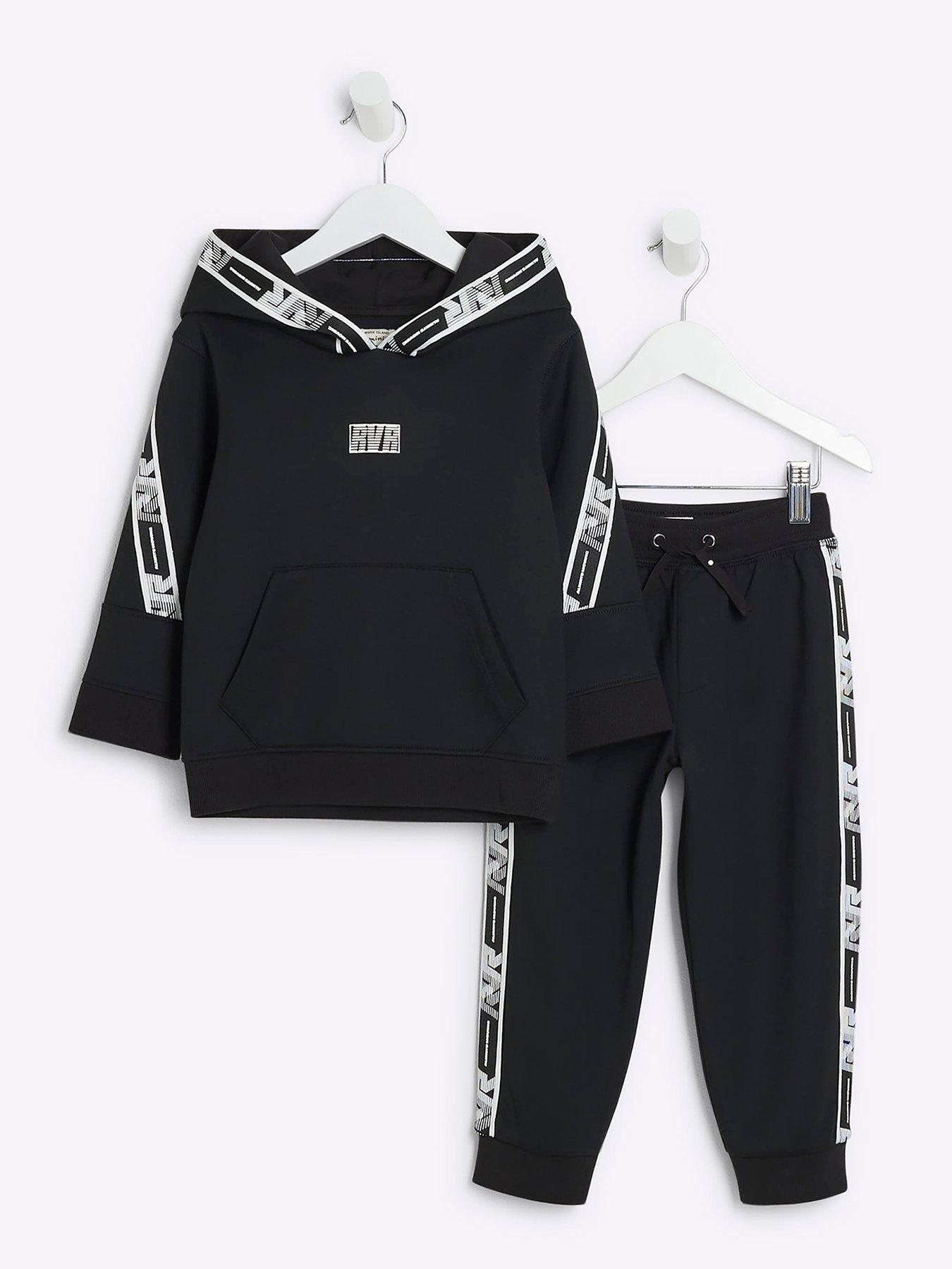 river-island-mini-mini-boy-sporty-taped-hoody-jog-set-black