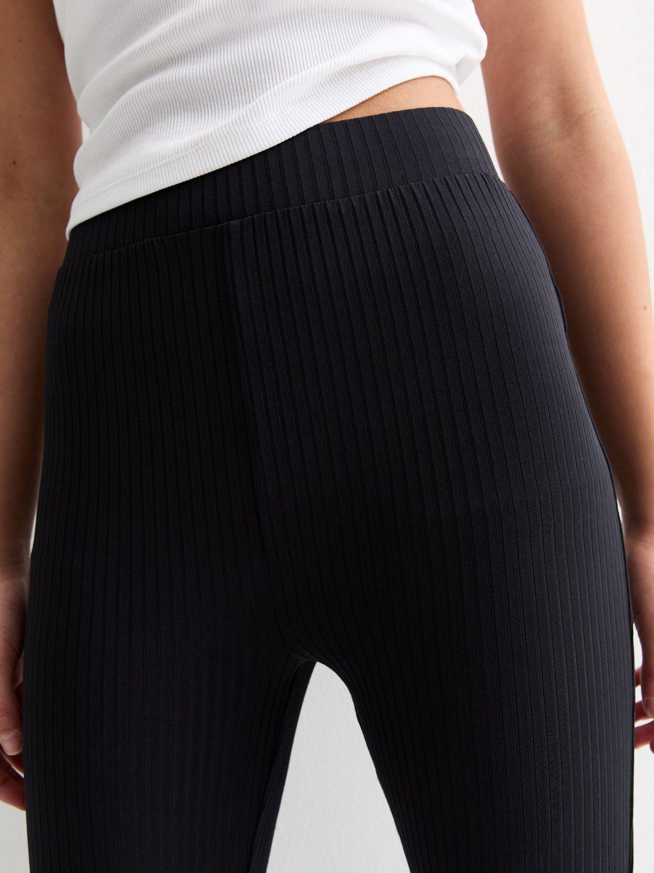 new-look-915-girls-black-ribbed-high-waist-flared-trousersoutfit