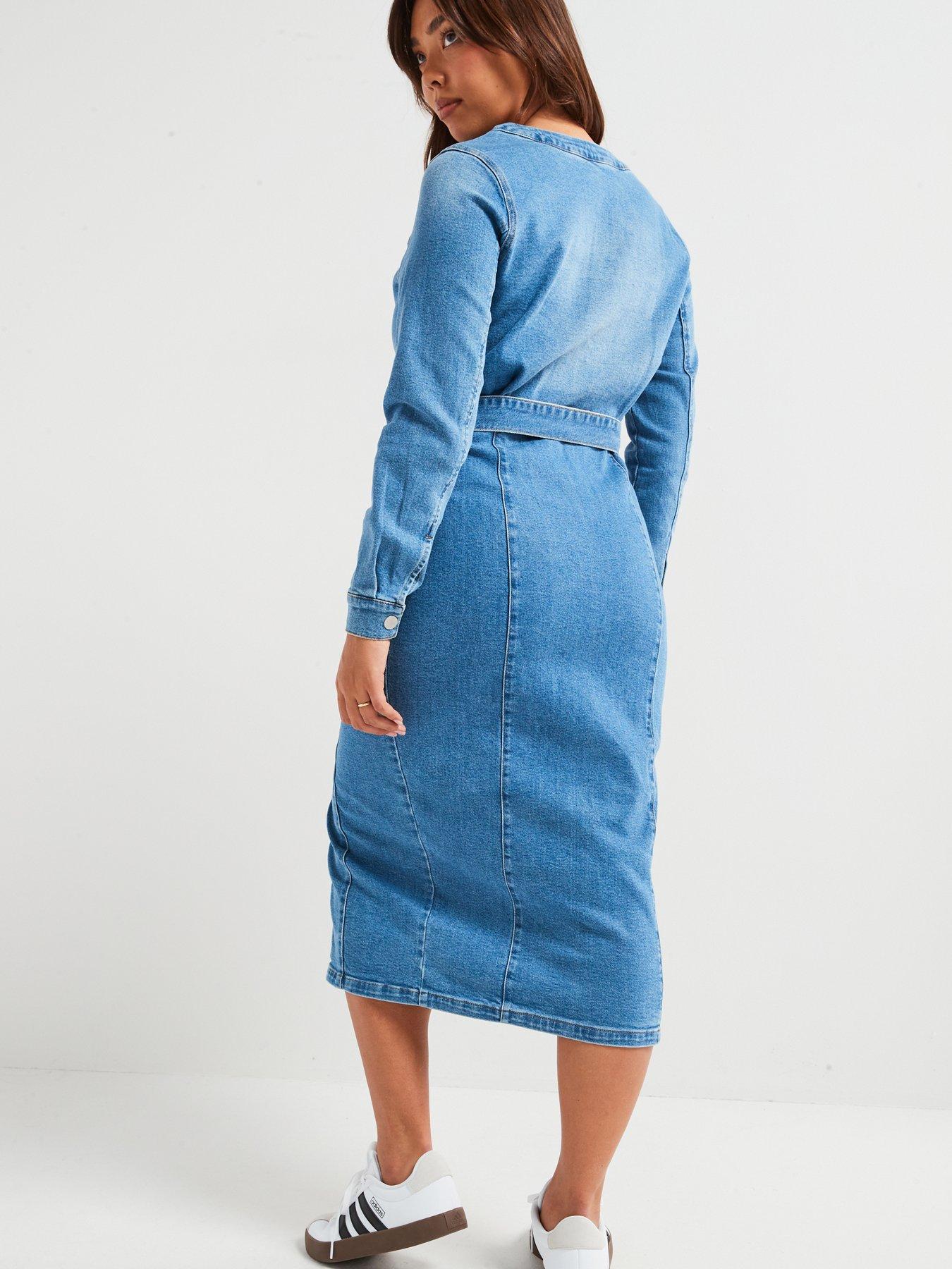 v-by-very-curve-belted-stretch-denim-dressstillFront