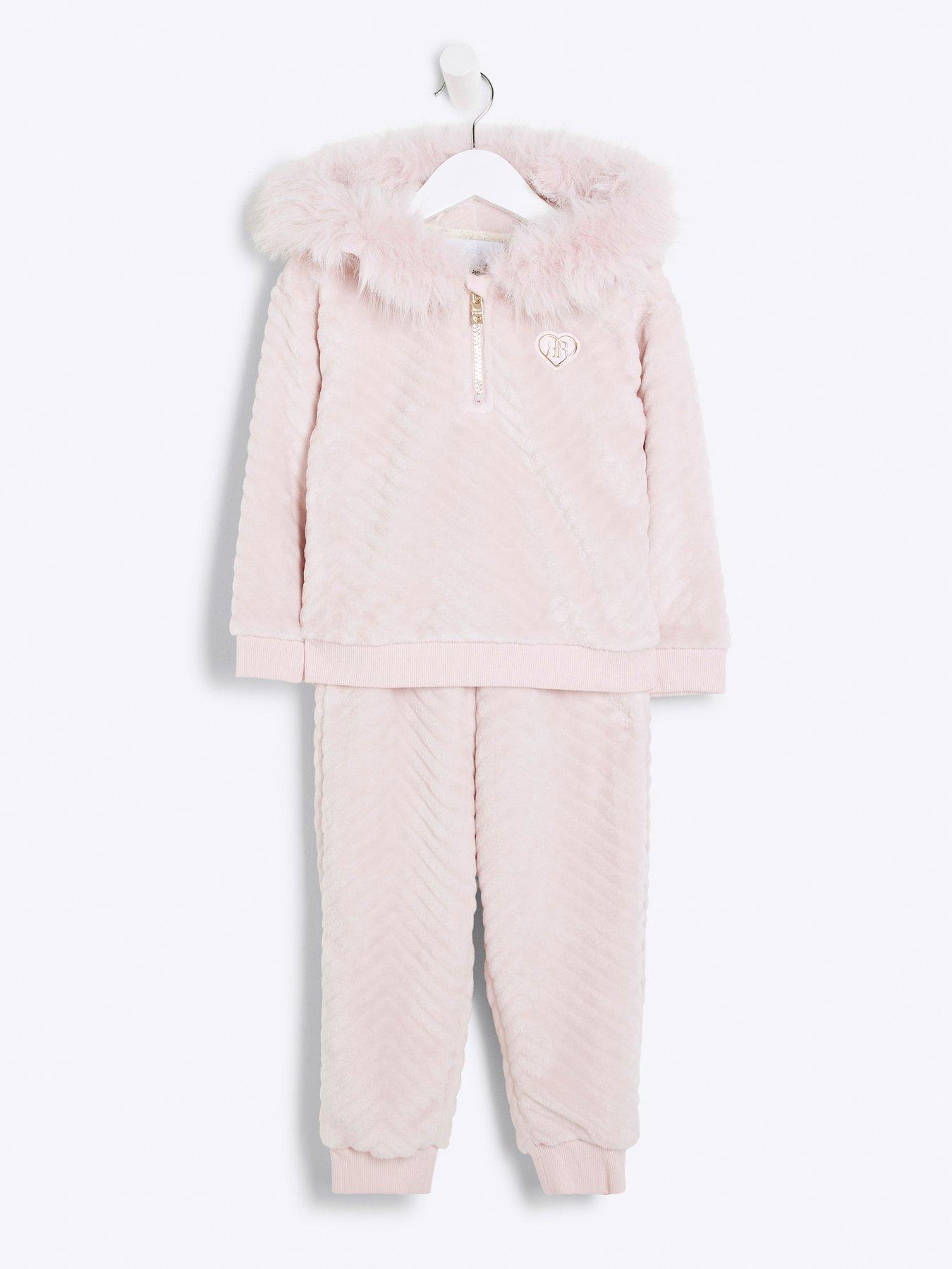 river-island-mini-mini-girls-hooded-cosy-loungewear-set-pinkstillFront