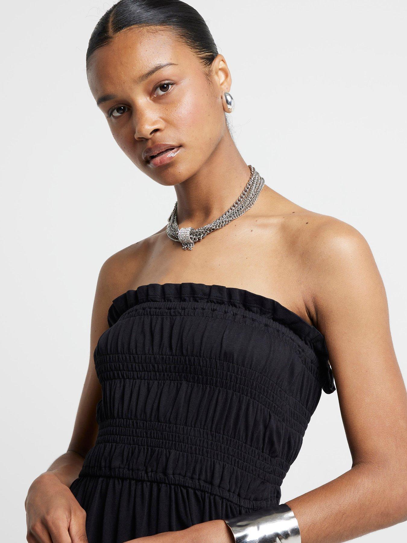 river-island-shirred-bandeau-midaxi-dress-blackoutfit