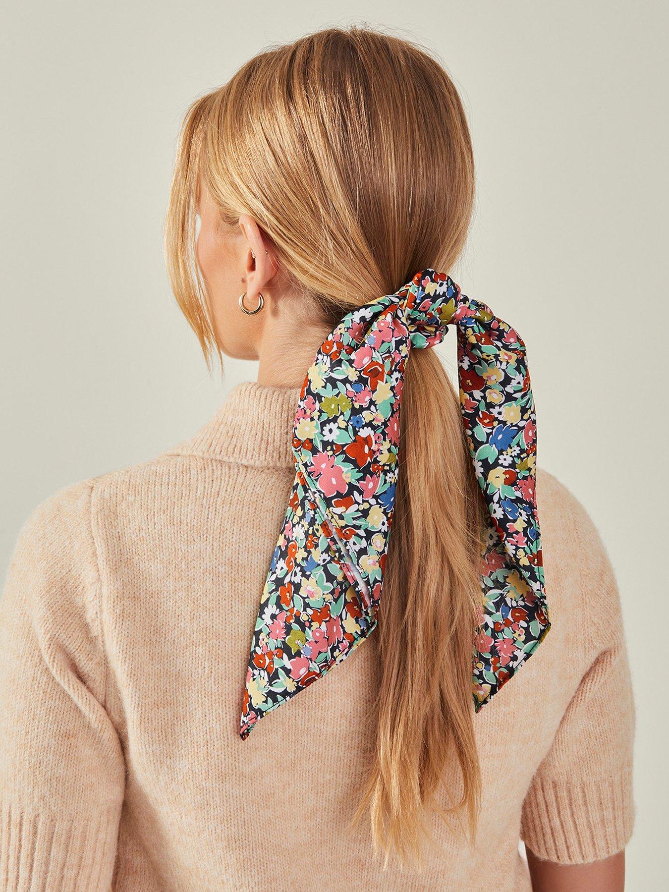 accessorize-floral-scarf-hair-scrunchiestillFront