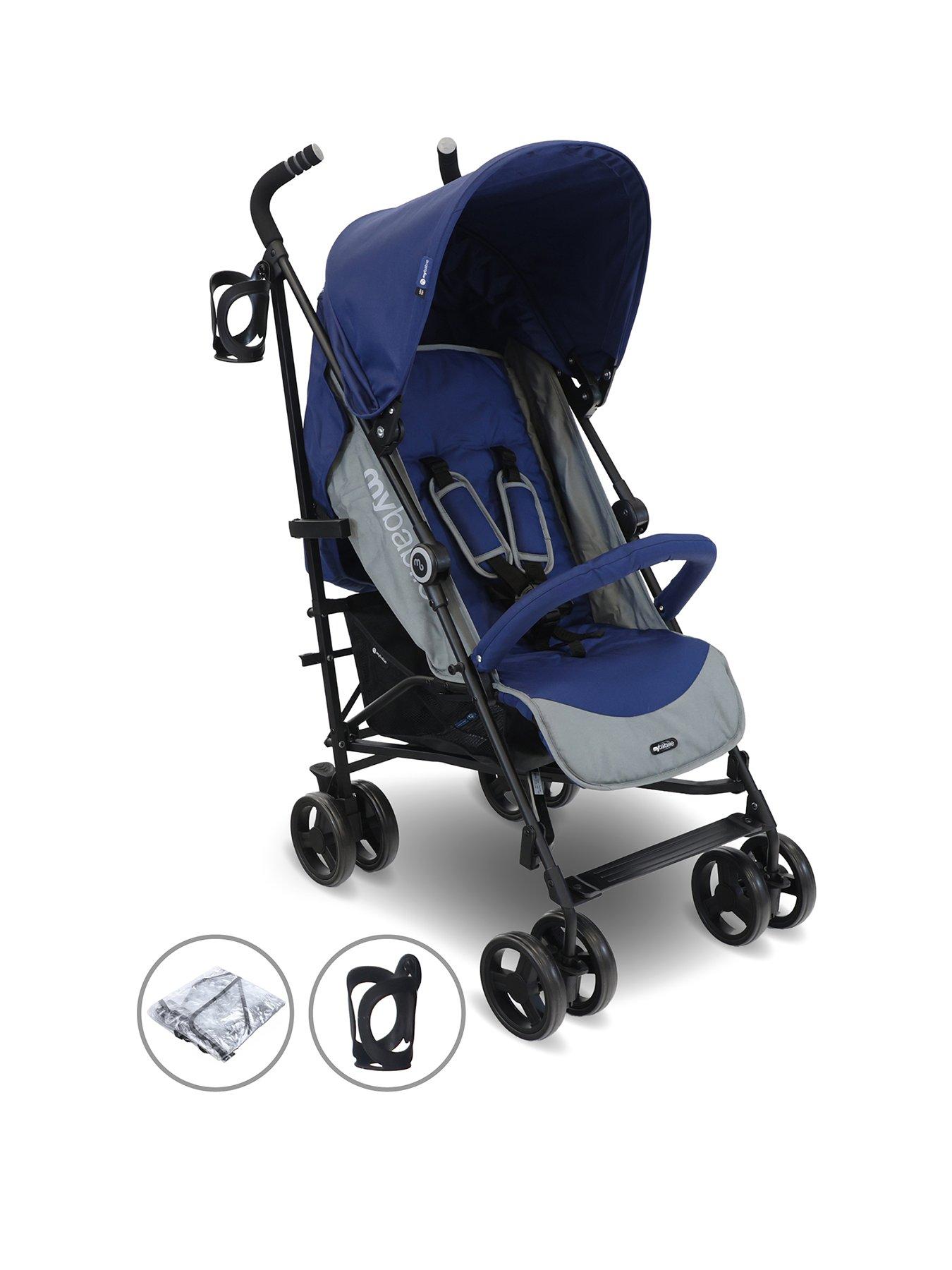 Image 1 of 8 of My Babiie MB02 Plus Blue Lightweight Stroller