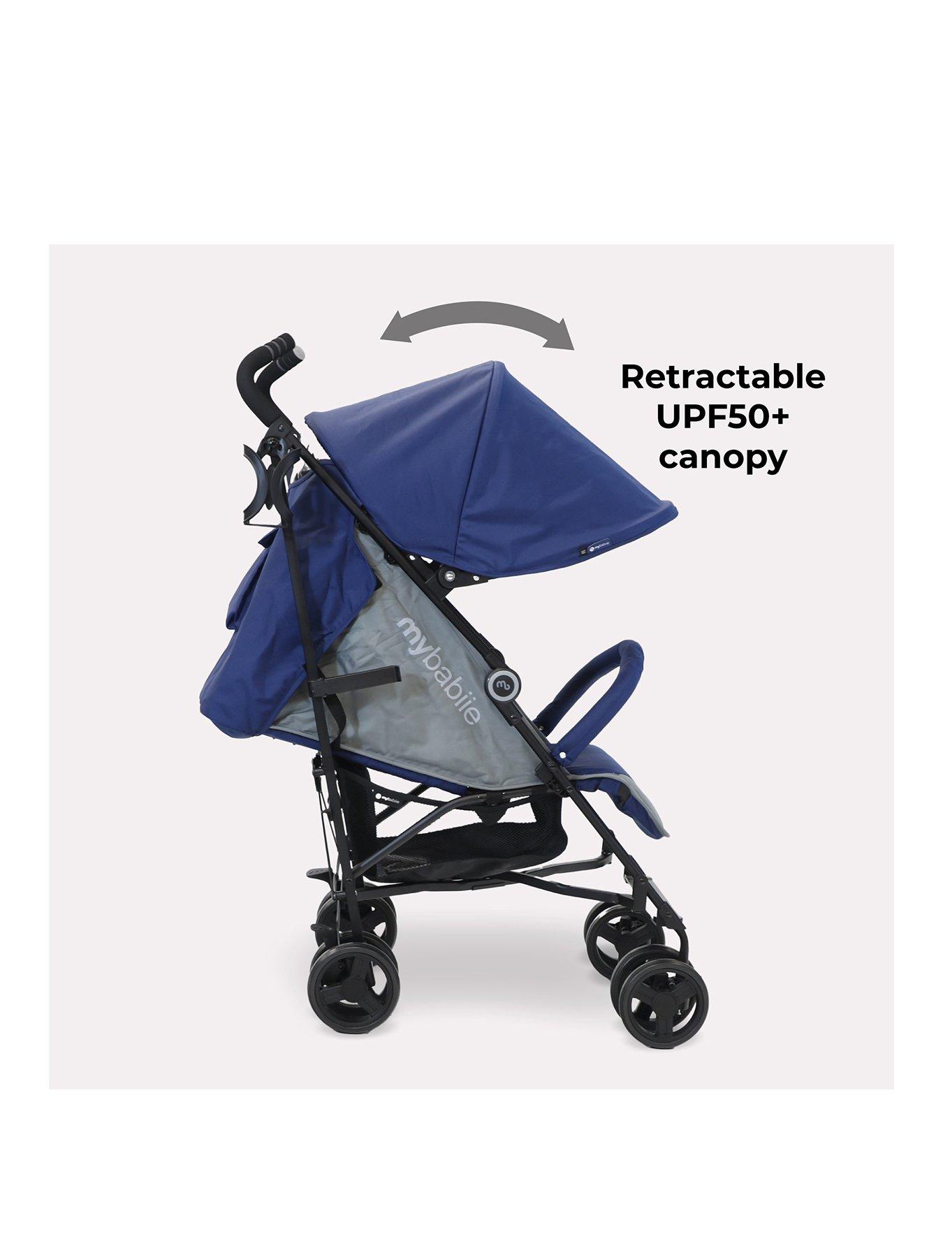 Image 2 of 8 of My Babiie MB02 Plus Blue Lightweight Stroller