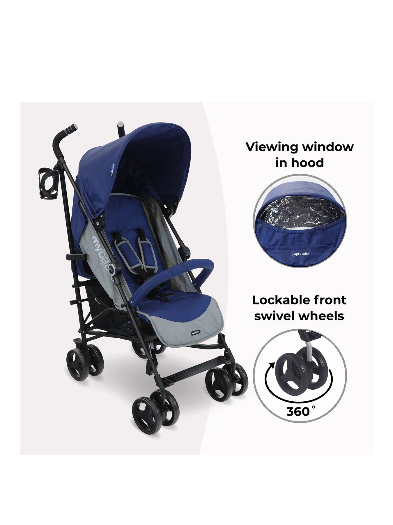 Image 3 of 8 of My Babiie MB02 Plus Blue Lightweight Stroller