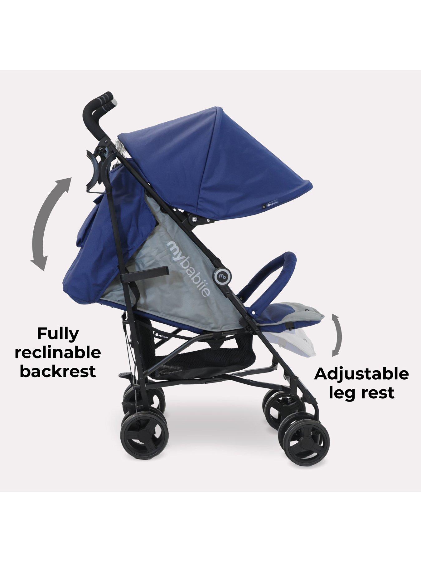 Image 4 of 8 of My Babiie MB02 Plus Blue Lightweight Stroller