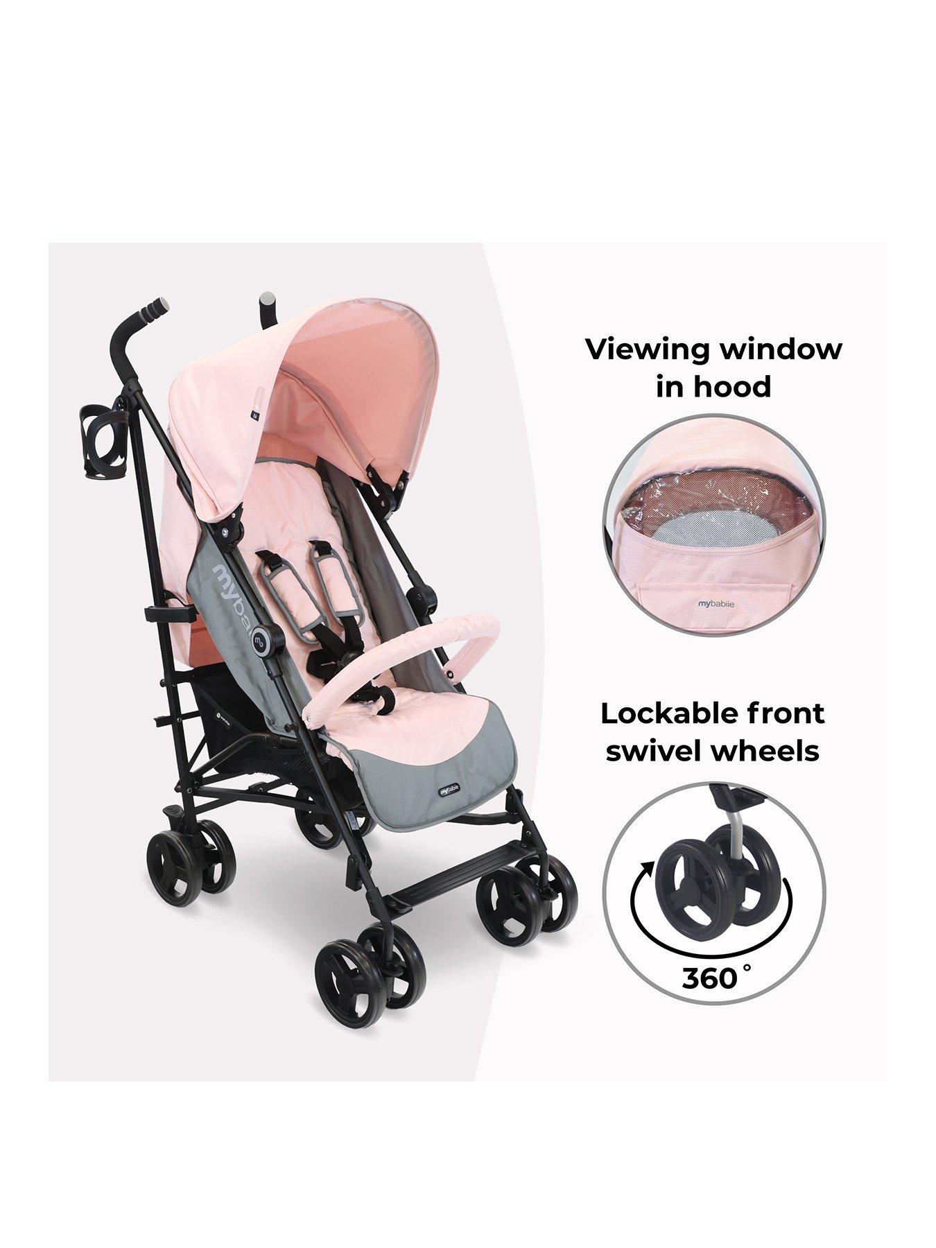 Image 3 of 8 of My Babiie MB02 Plus Pink Lightweight Stroller