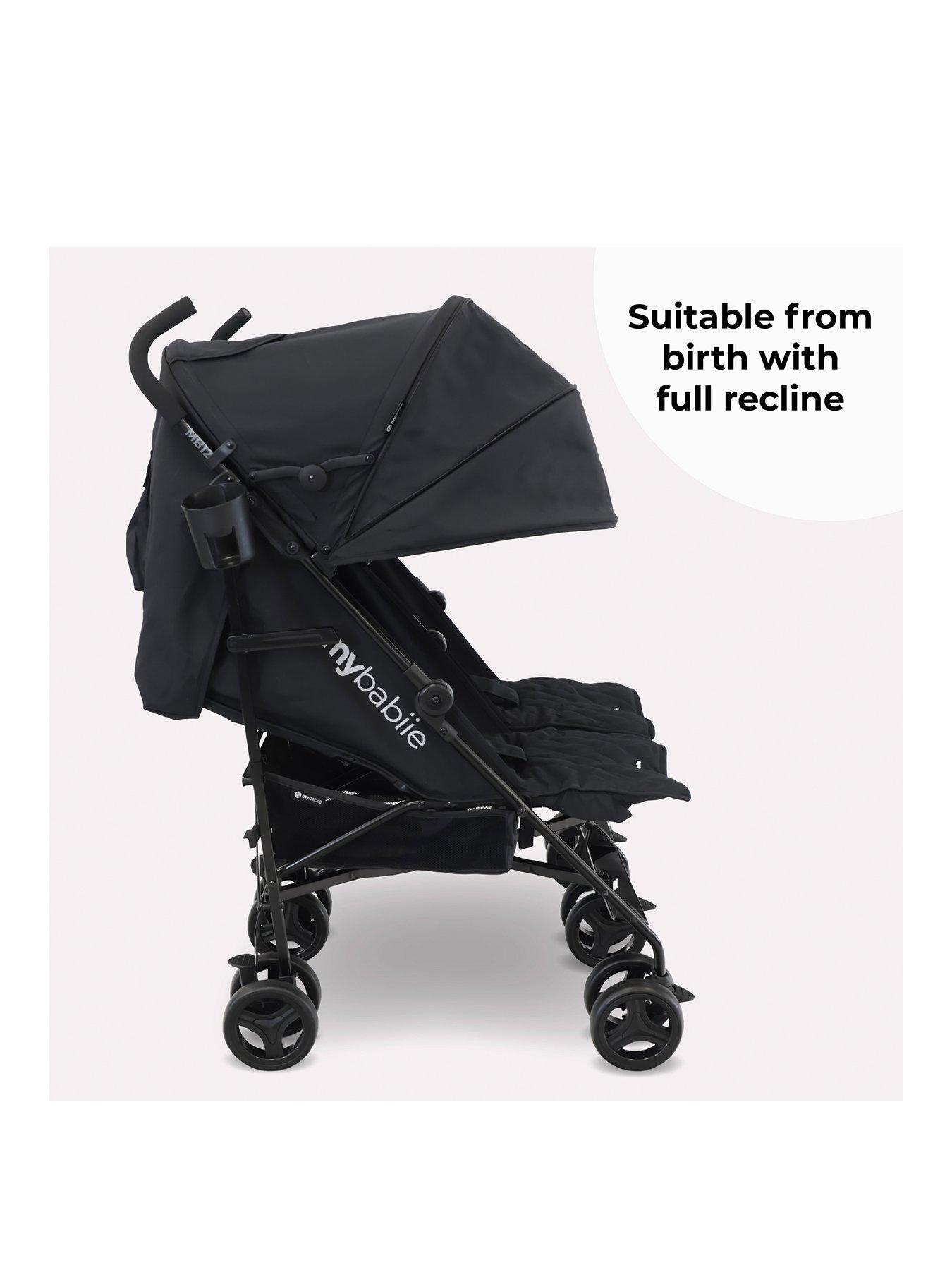 my-babiie-mb12-lightweight-twin-stroller-blackstillFront