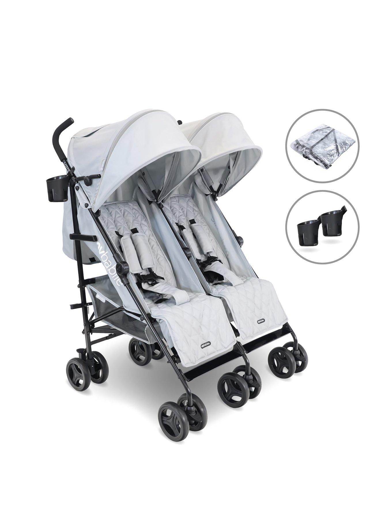 My Babiie MB12 Lightweight Twin Stroller Grey Very Ireland