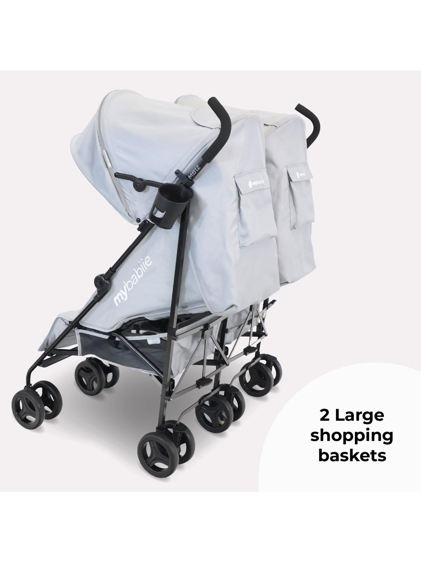 My Babiie MB12 Lightweight Twin Stroller Grey Very Ireland