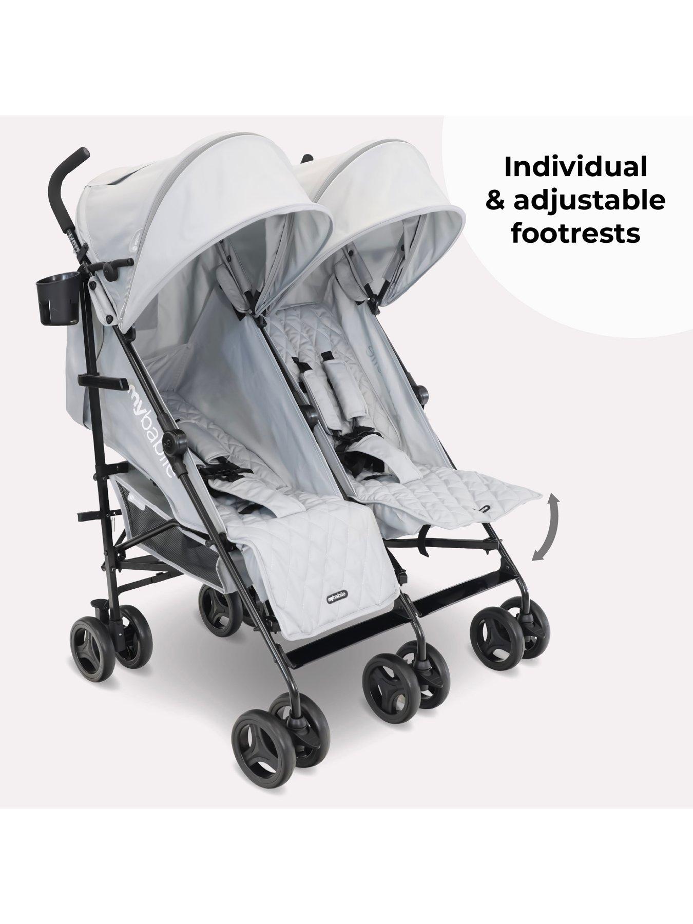My Babiie MB12 Lightweight Twin Stroller Grey Very Ireland