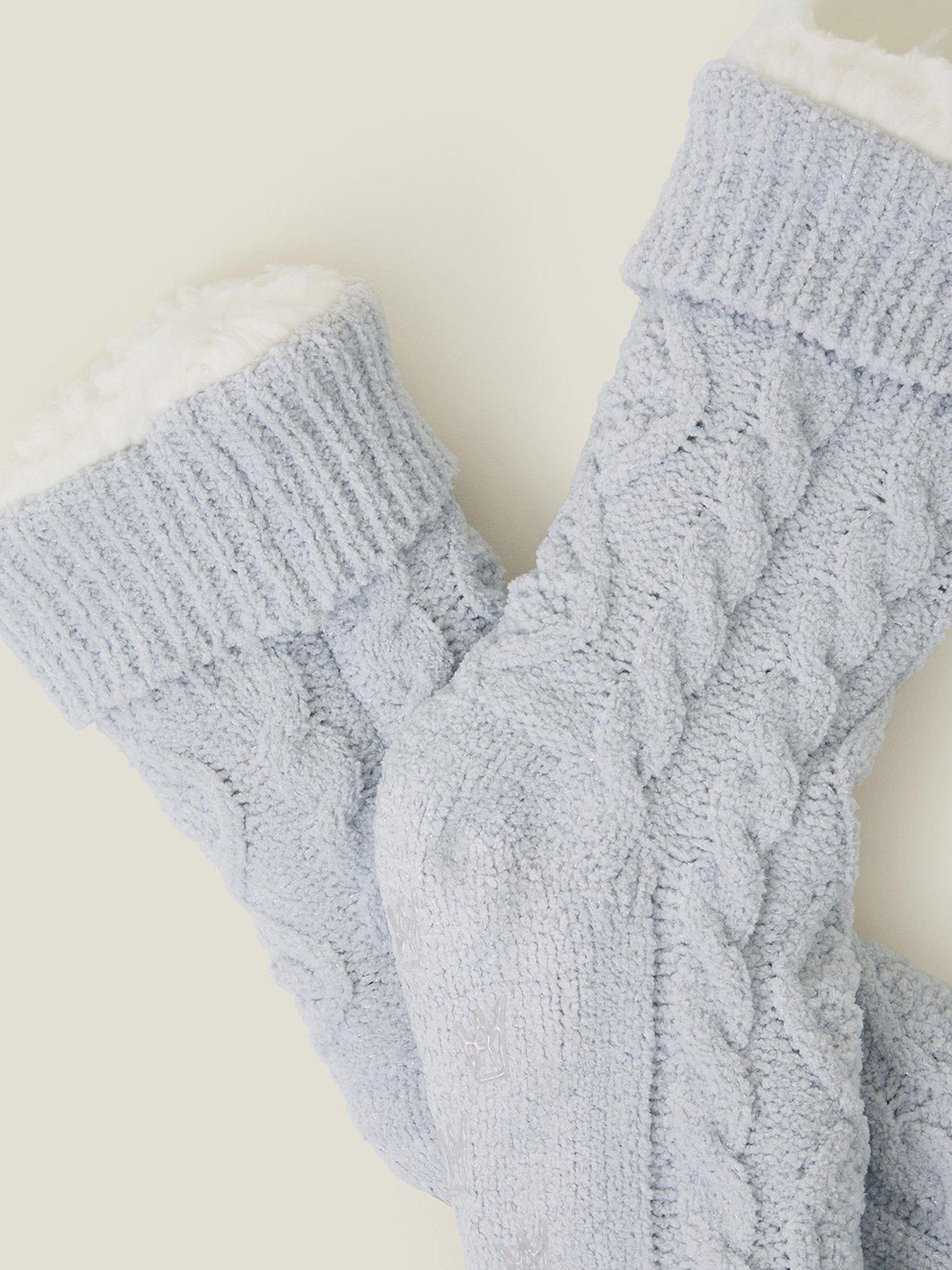 Image 2 of 2 of Accessorize Cable Knit Slipper Socks