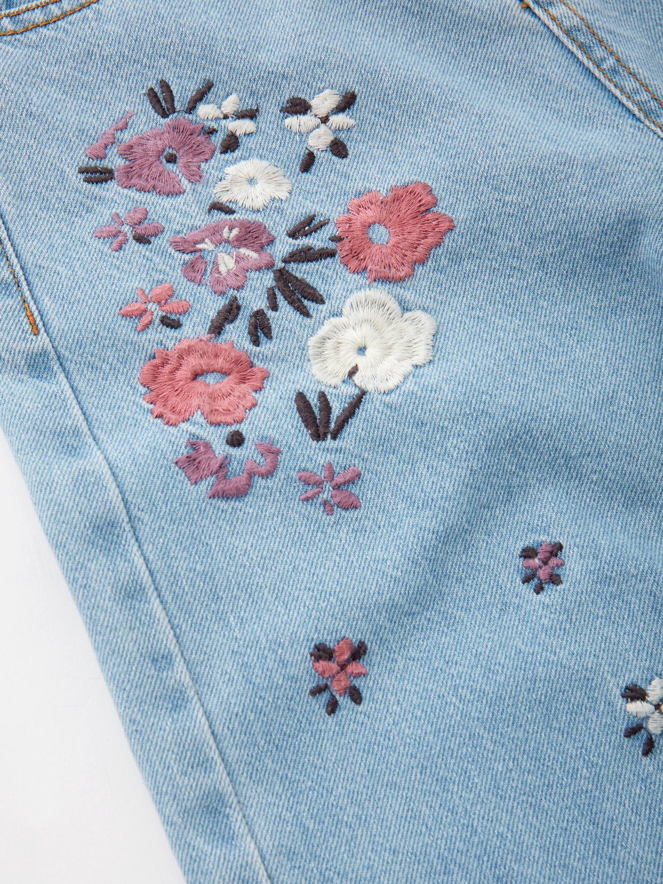 Image 4 of 4 of V by Very Girls Floral Embroidered Jean - Blue