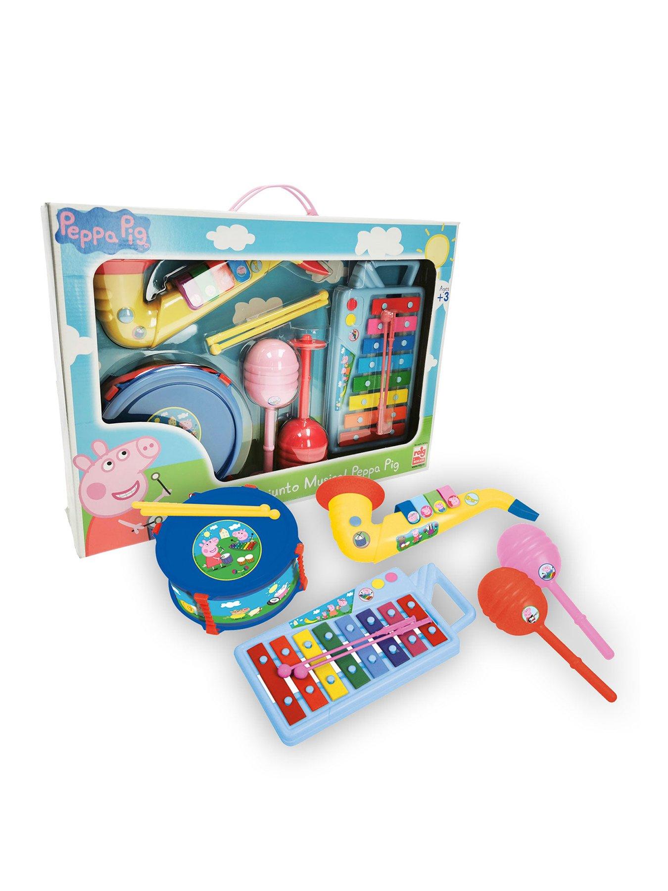 undefined Peppa Pig Music Set including Xylophone, Drum with Drumsticks, Saxophone and Maracas
