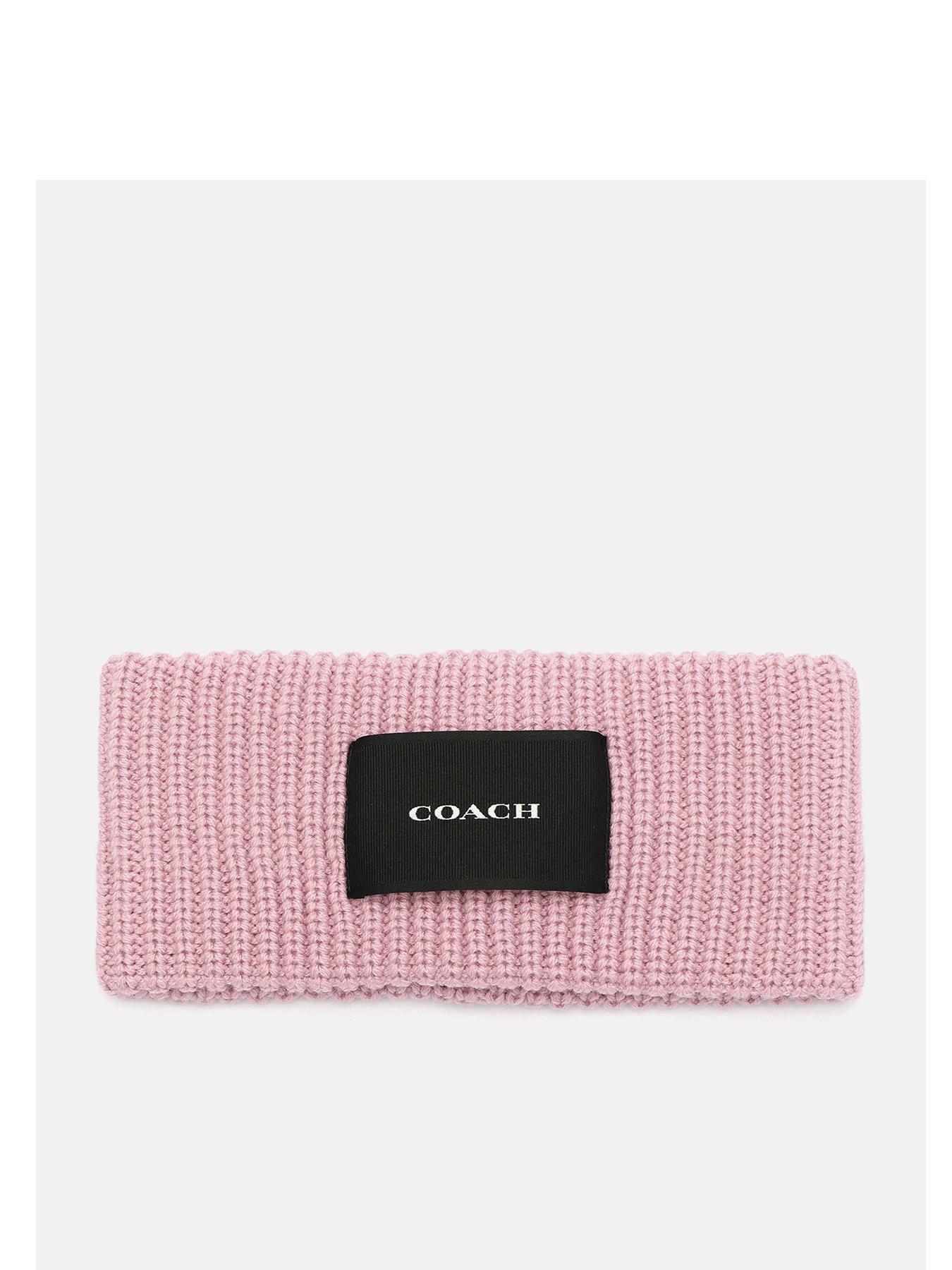 coach-woven-patch-knit-headband-pink