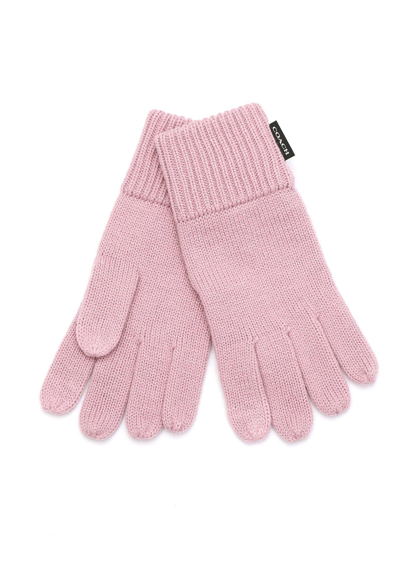 coach-woven-patch-knit-gloves-pink