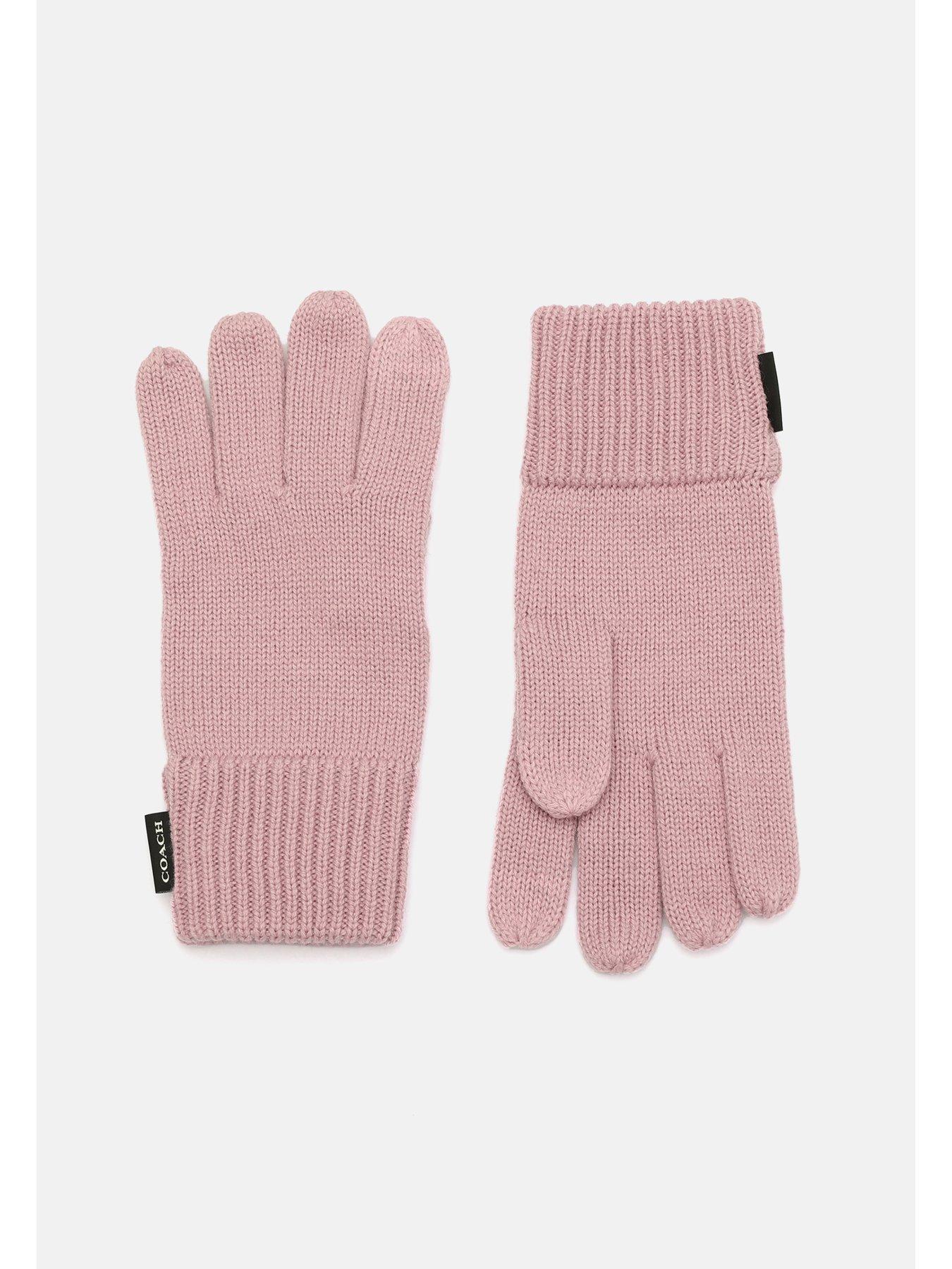 coach-woven-patch-knit-gloves-pinkstillFront