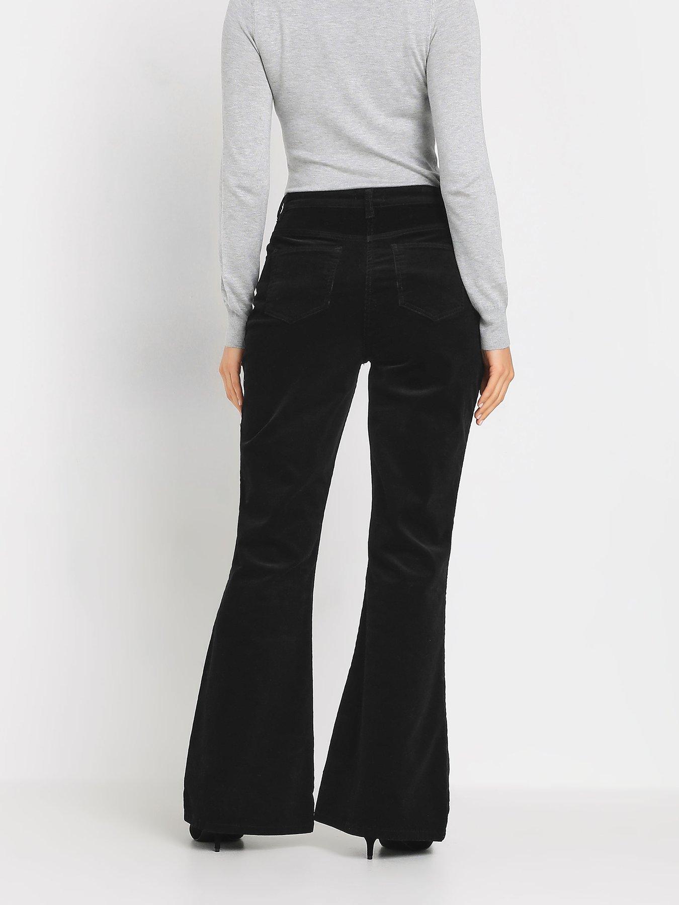 long-tall-sally-tall-cord-kick-flare-trouser-36-blackstillFront