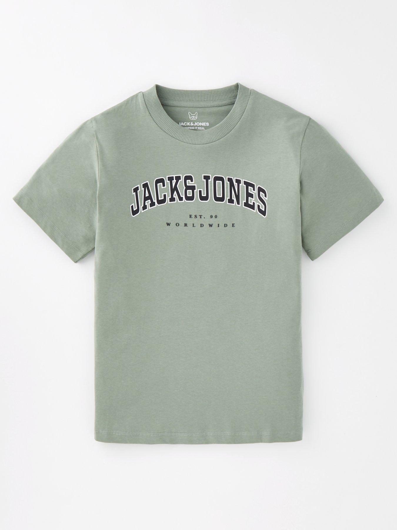 jack-jones-junior-boys-caleb-varsity-short-sleeve-t-shirt-greenfront