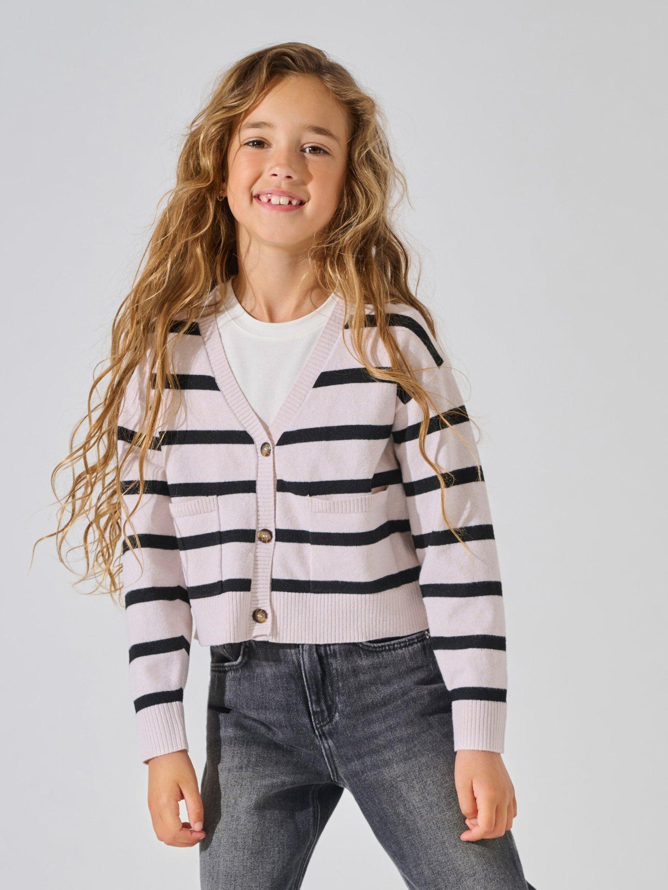 only-kids-girls-striped-knitted-cardigan-birch-black