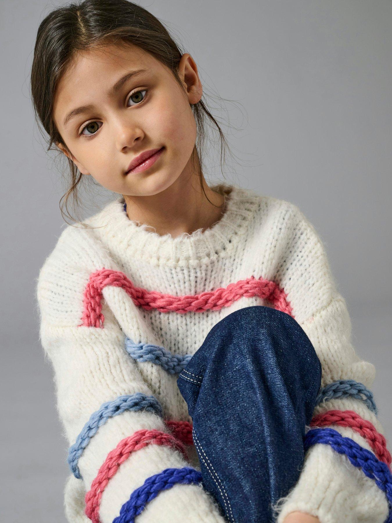 only-kids-girls-striped-chunky-knitted-jumper-creammulti