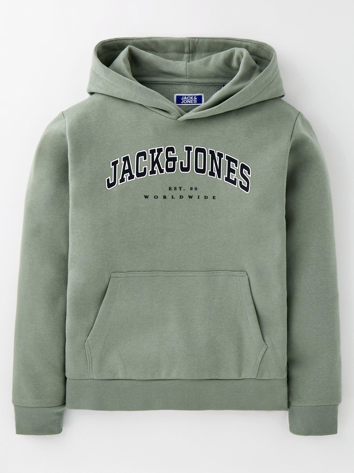 jack-jones-junior-boys-caleb-varsity-hoodie-greenfront