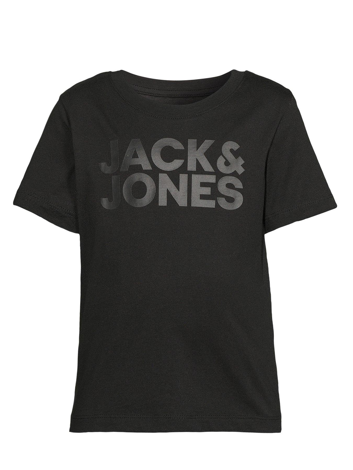 Jack & Jones Mini Younger Boys Corp Logo Short Sleeve T-Shirt - Black