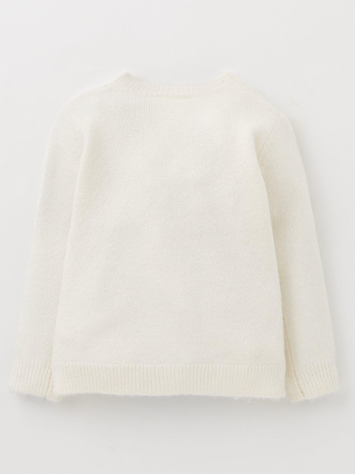 Image 2 of 4 of Mini V by Very Girls Floral Embroidered Button Through Cardigan - Cream