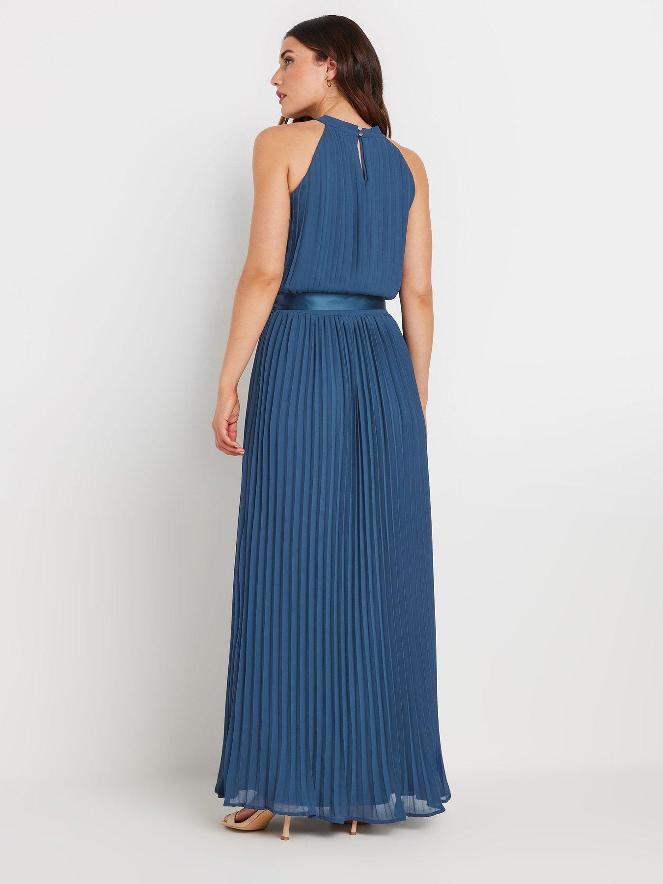 long-tall-sally-halter-neck-pleated-maxi-dress-bluestillFront