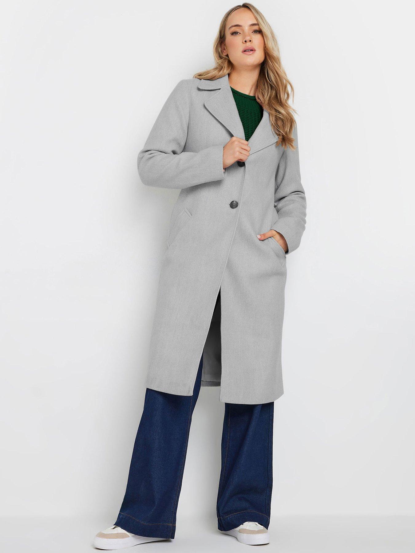 Long Tall Sally Single Breasted Coat - Grey