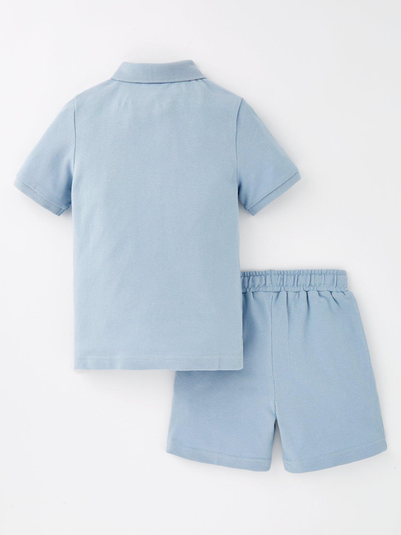 Image 2 of 4 of Mini V by Very Boys Short Sleeve Polo And Trouser Set - Blue