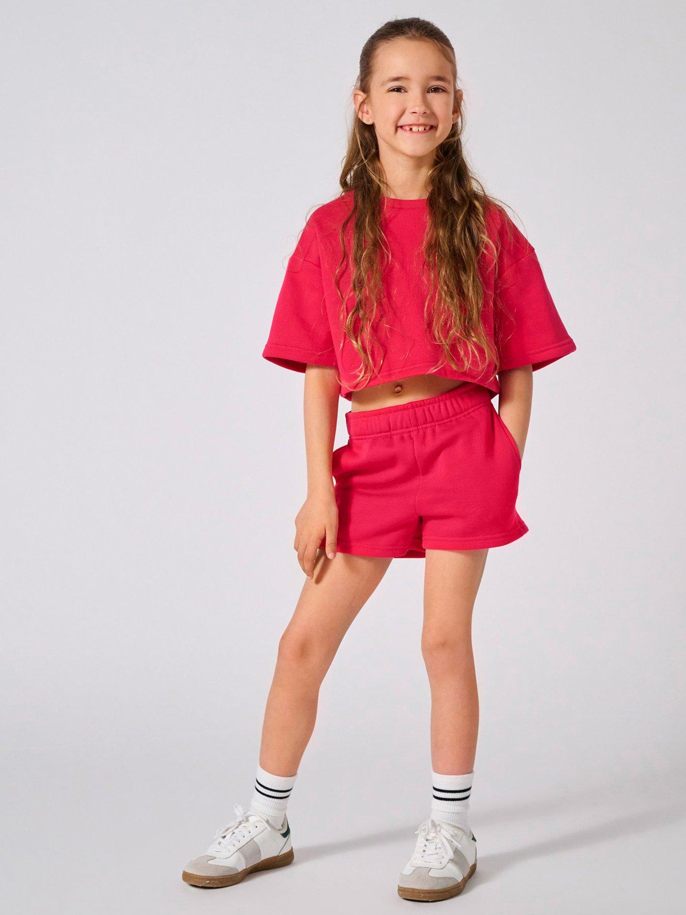Only Kids Girls Co-Ord Sweat Shorts - Raspberry