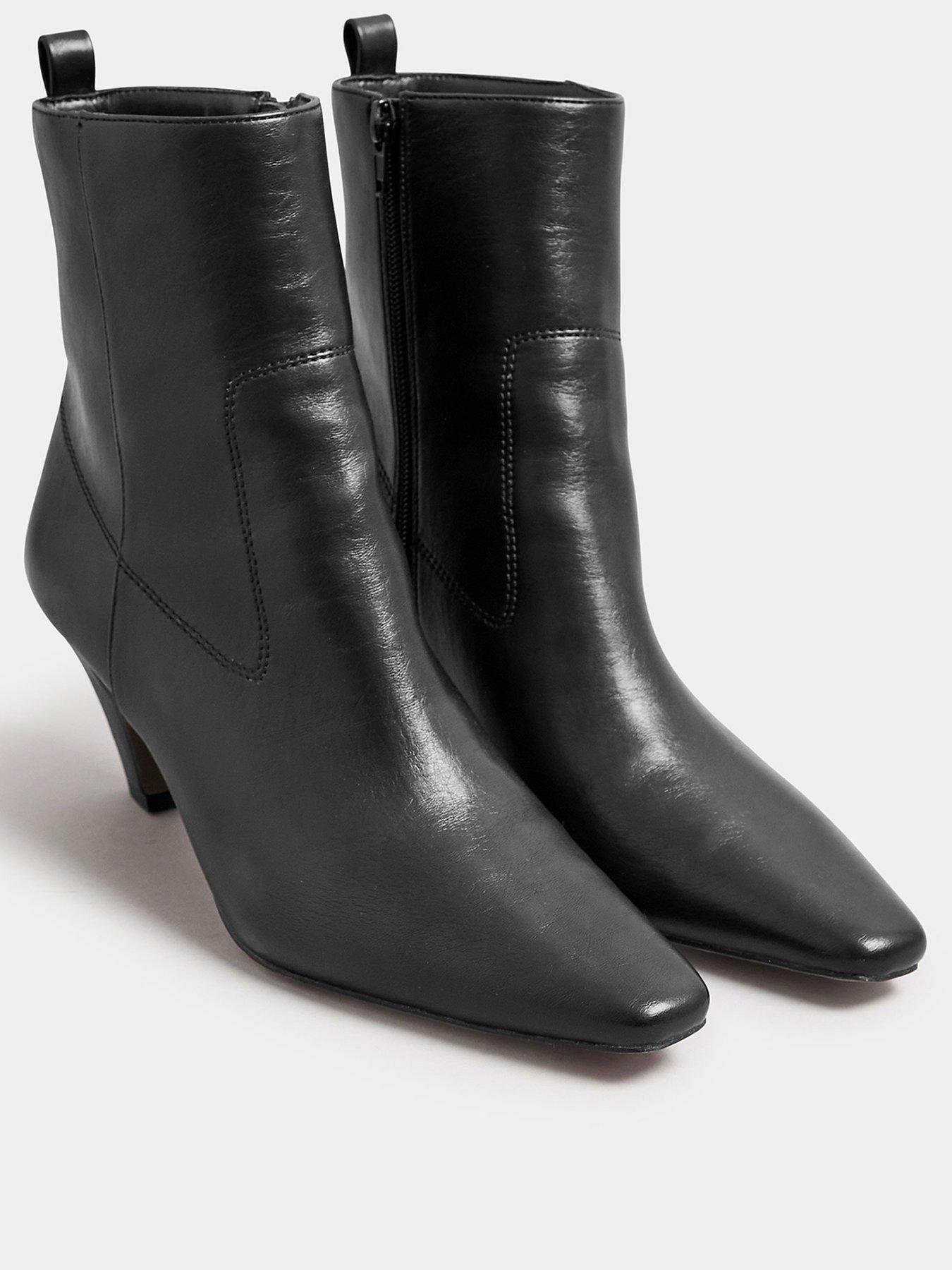 Long Tall Sally Mid Heel Pu Ankle Boot Black Very Ireland