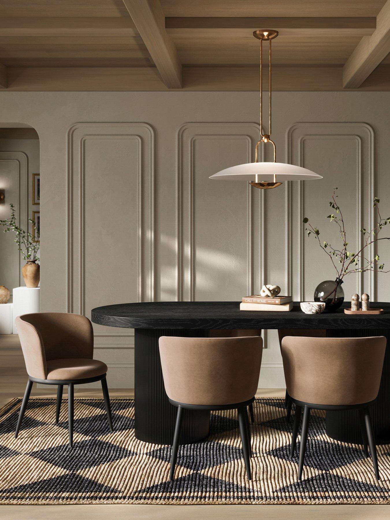 Lpd Home Nova Mole / Black Set Of 2 Dining Chairs