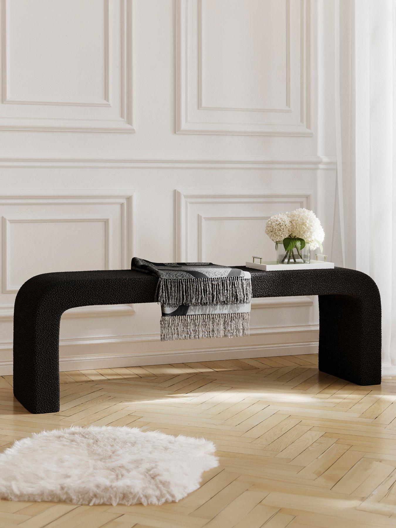 lpd-home-ren-black-boucle-bench