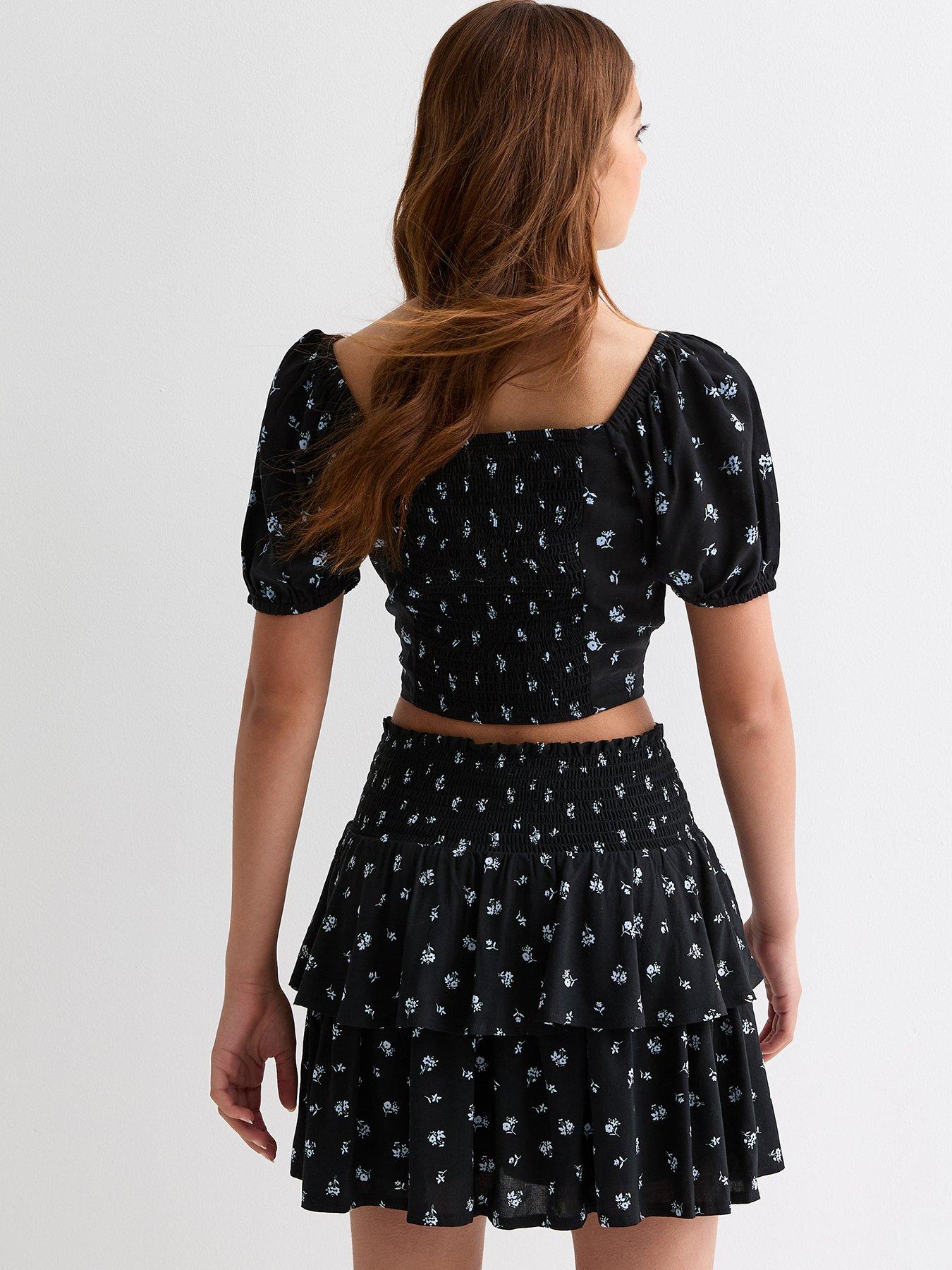 new-look-915-girls-black-floral-tiered-skortback