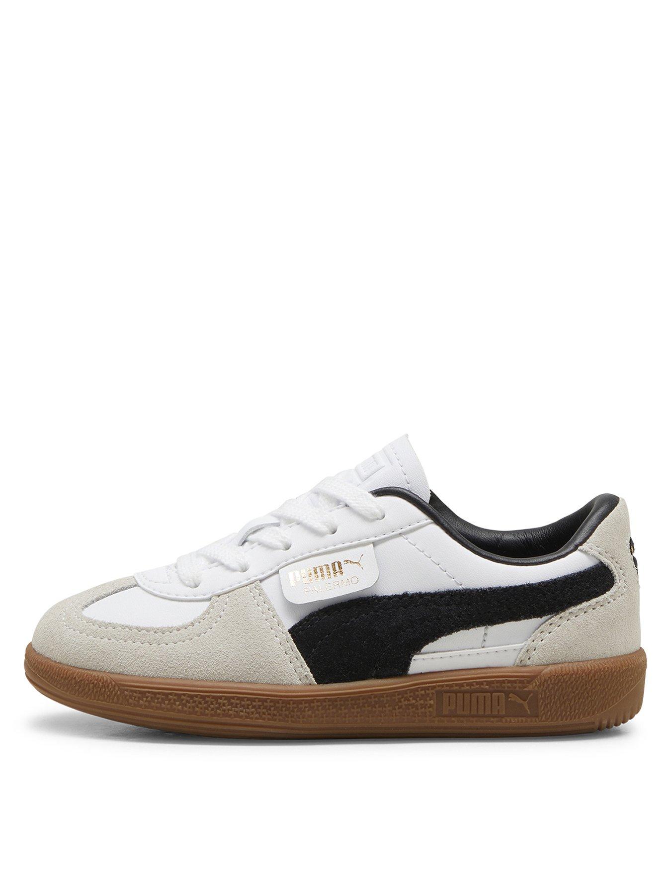 Image 1 of 6 of Puma Kid's Palermo Trainers - White/Grey
