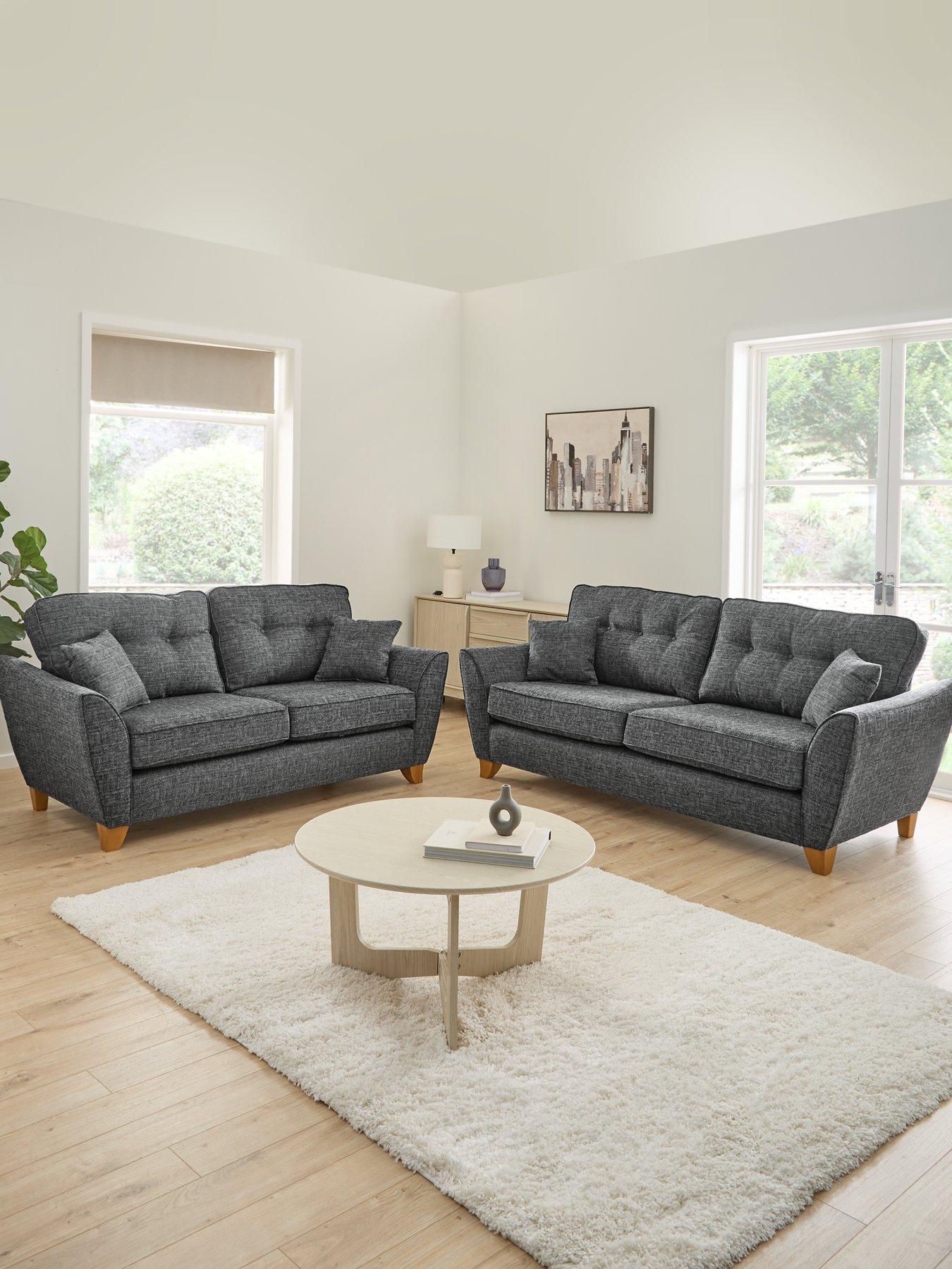 Image of Very Home Halstow Fabric 3 Seater + 2 Seater Sofa Set (Buy  &  SAVE!)