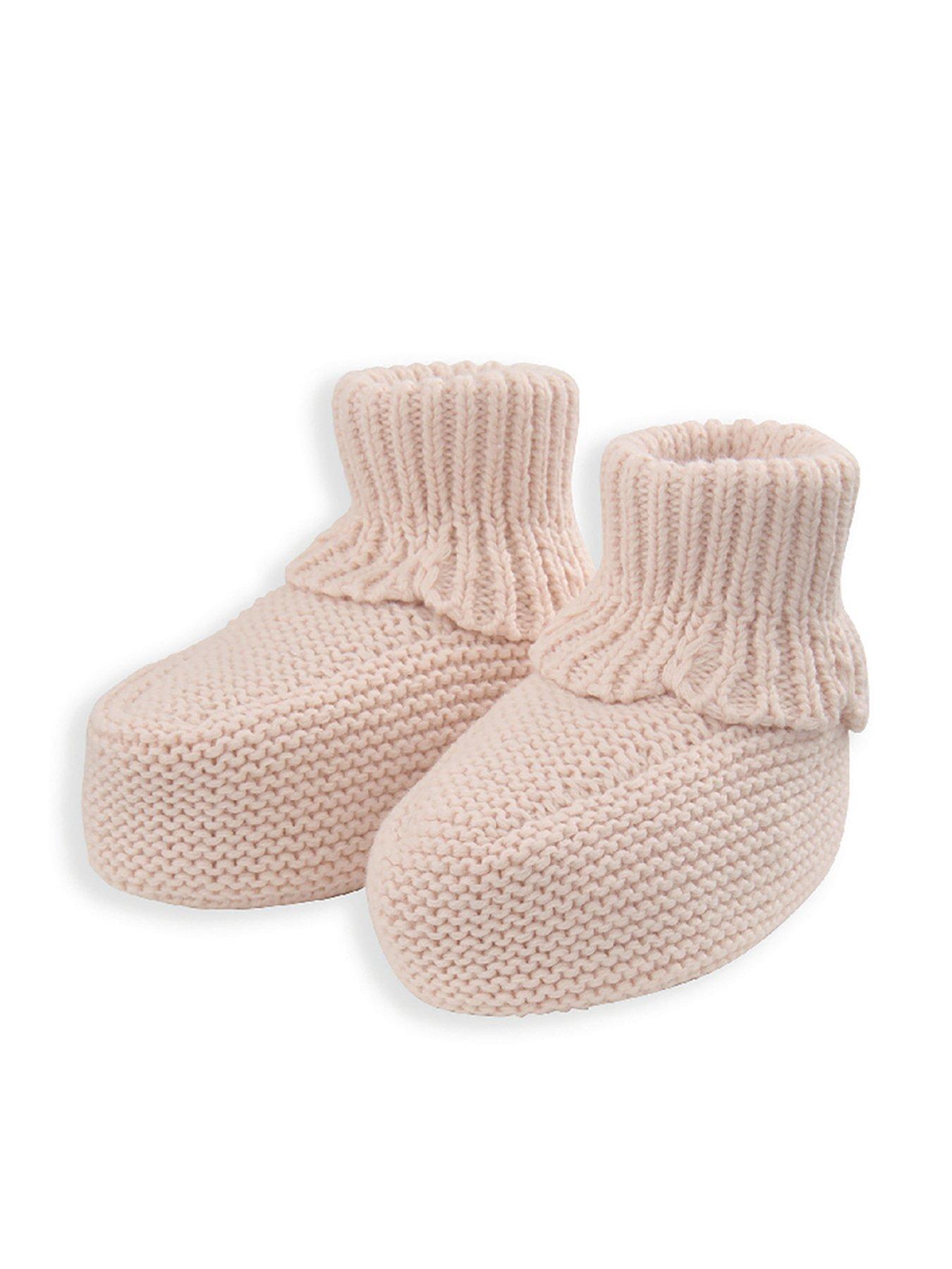 mamas-papas-baby-girls-knitted-booties-pink