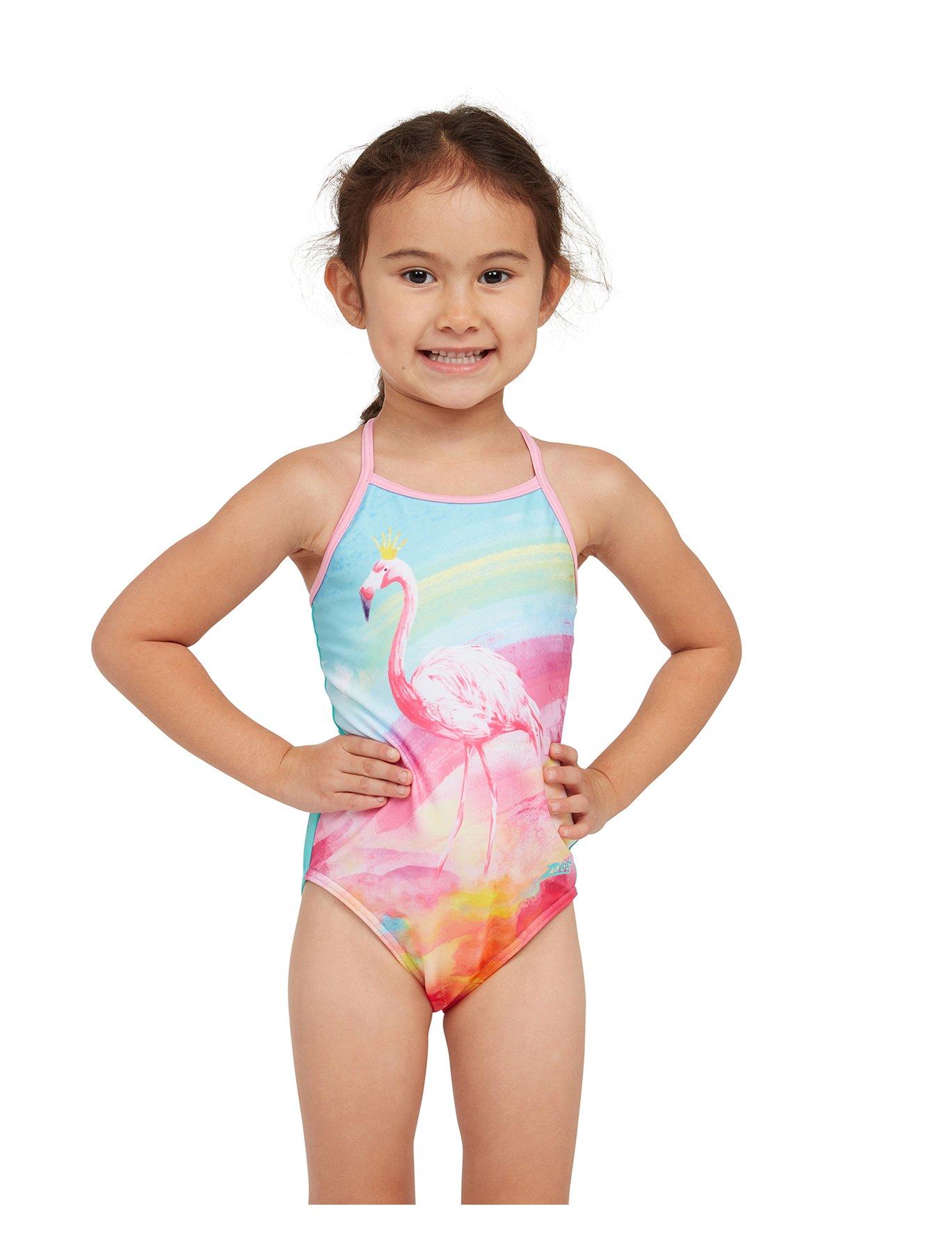 Zoggs Kids Girls Ecolast Queeningo Crossback Swimsuit - Pink
