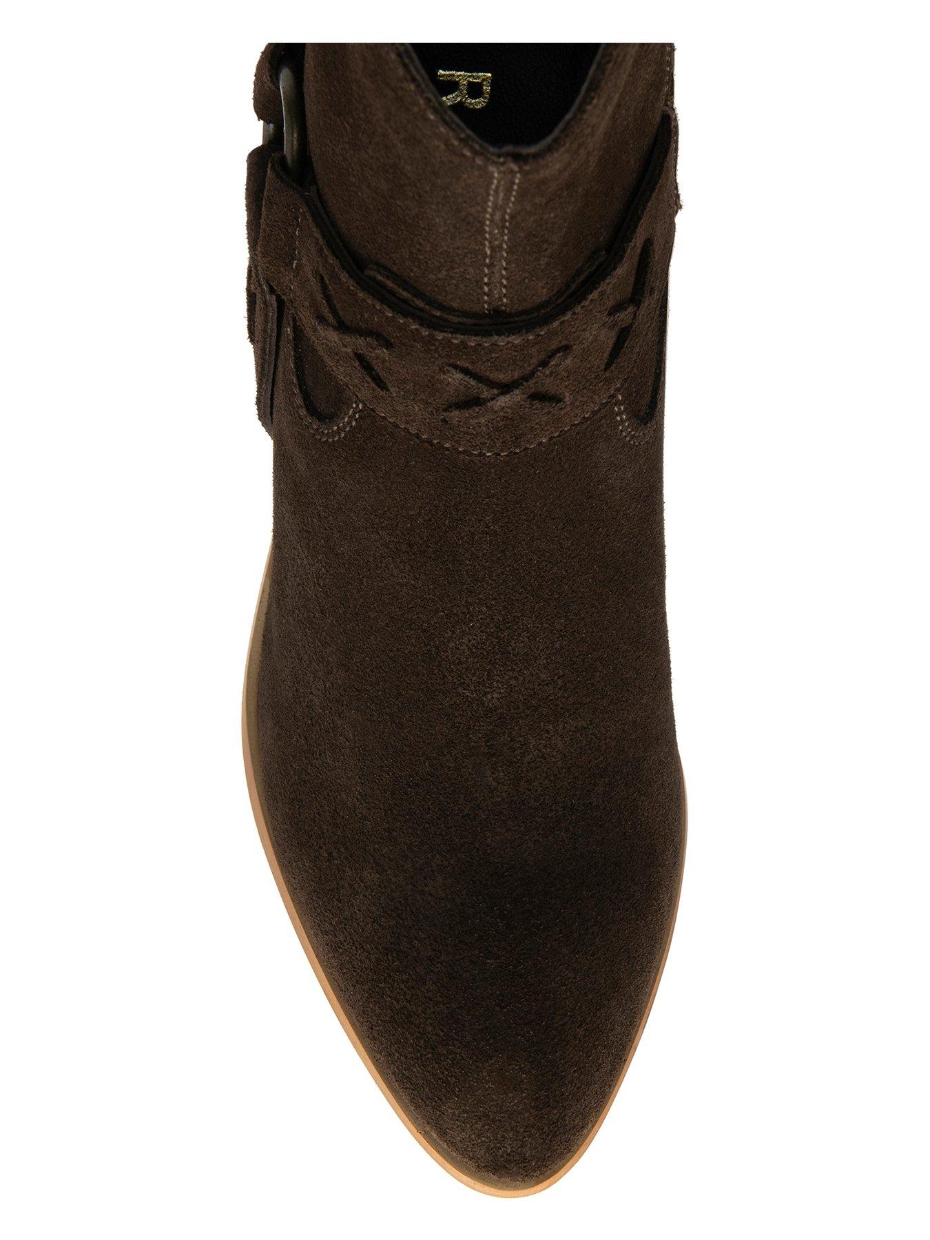 Image 4 of 4 of Ravel Argyll Western Ankle Suede Boot - Brown