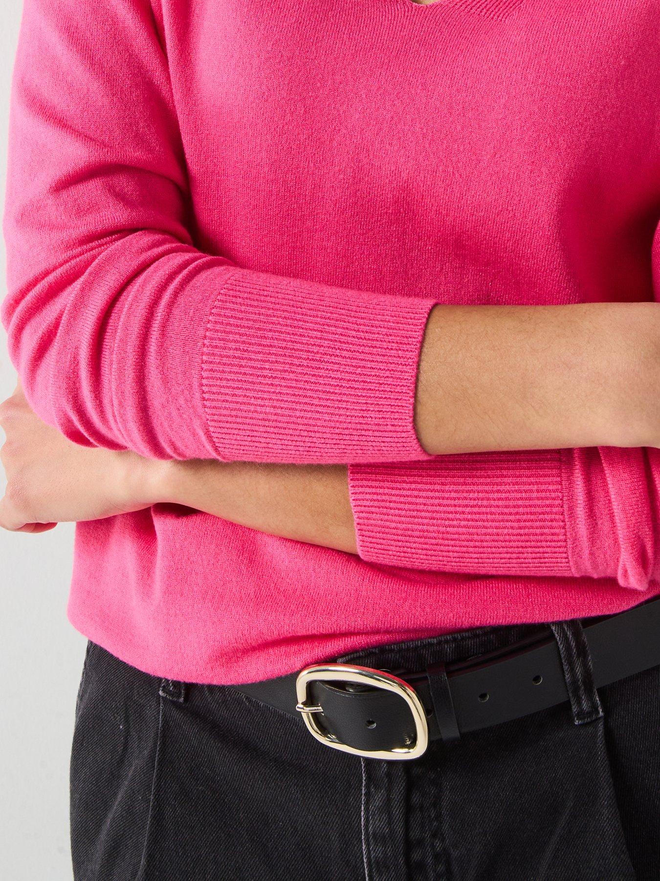 everyday-v-neck-jumper-pinkoutfit