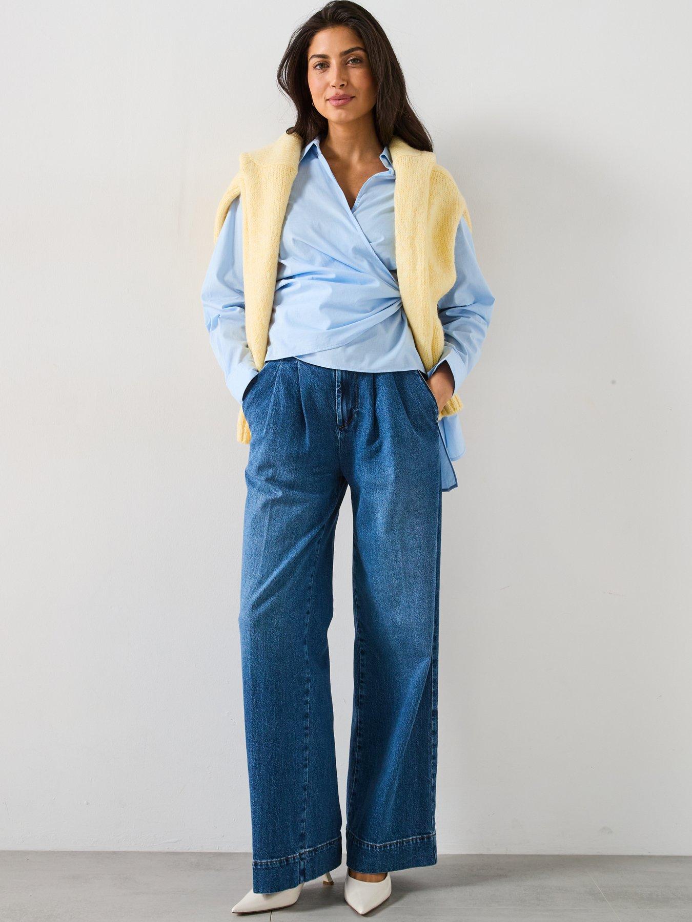 Image 3 of 6 of V by Very Stripe Tie Side Cotton Shirt - Blue