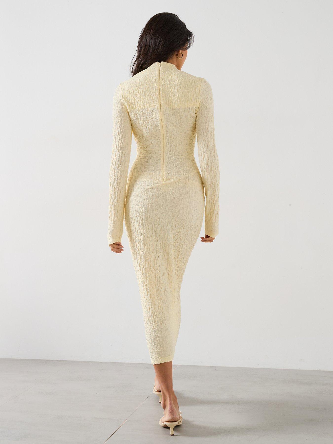 v-by-very-textured-cut-out-bodycon-dress-yellowstillFront