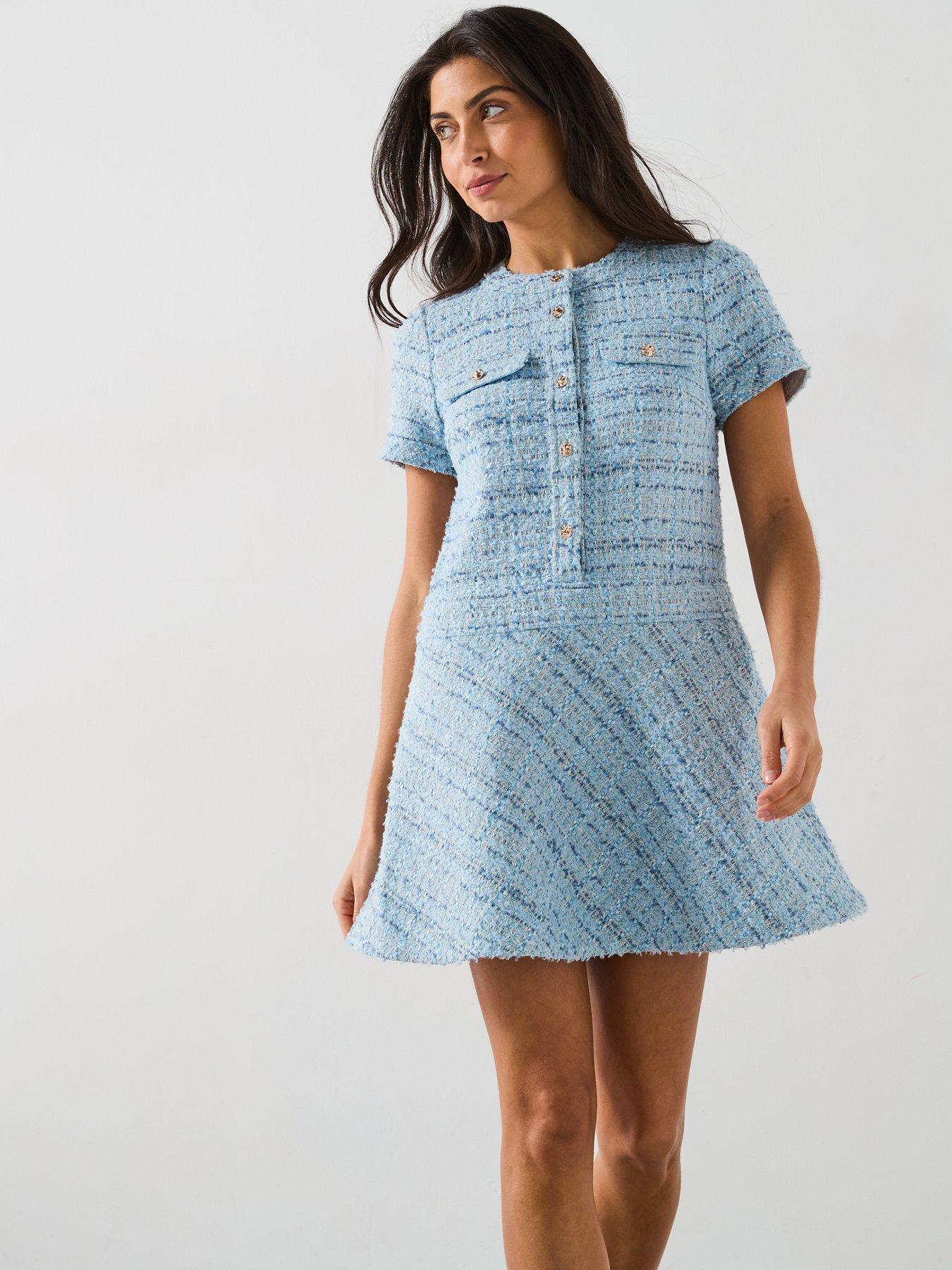 v-by-very-boucle-mini-dress-bluedetail