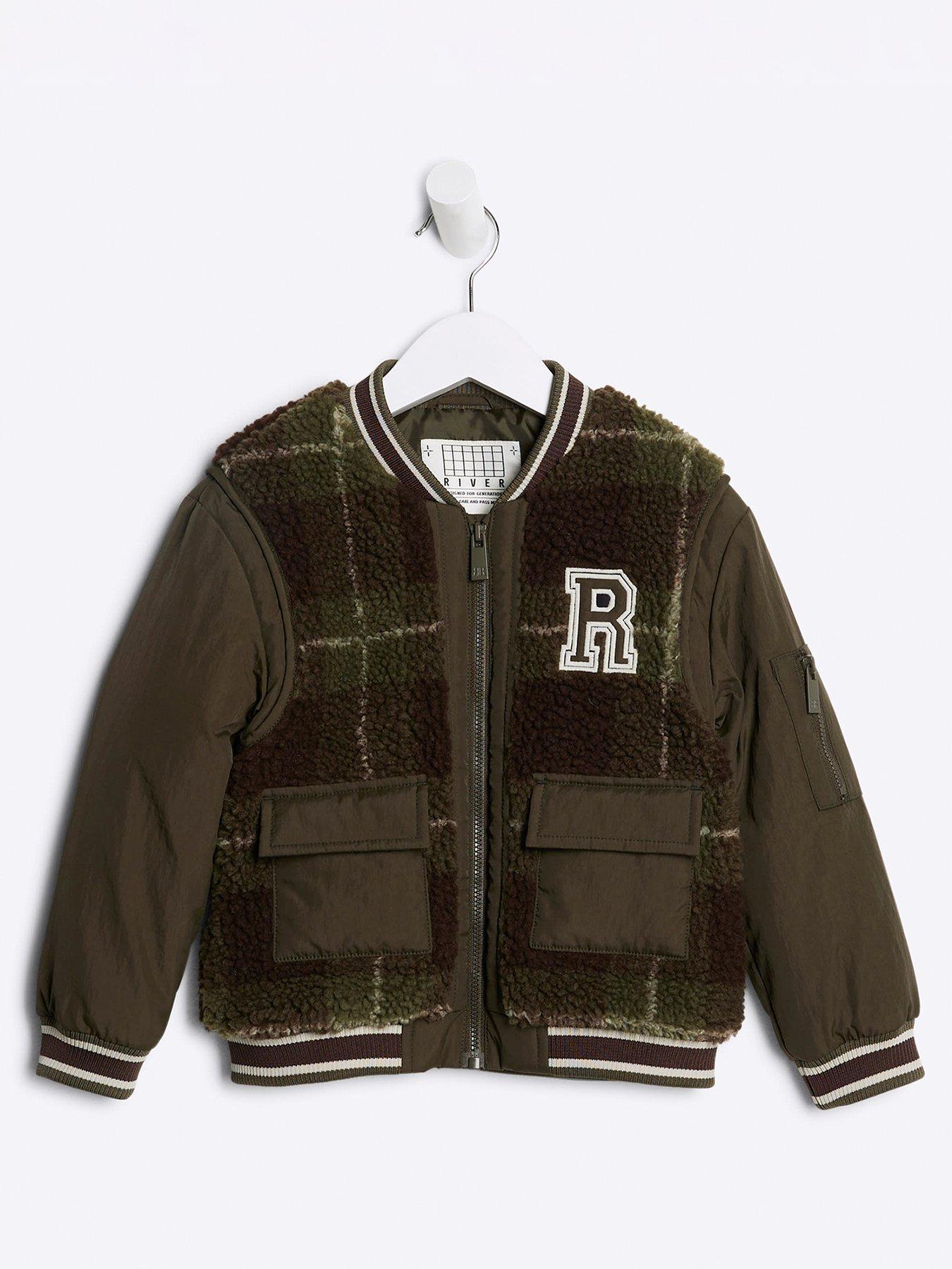 river-island-mini-mini-boy-check-bomber-jacket-khaki